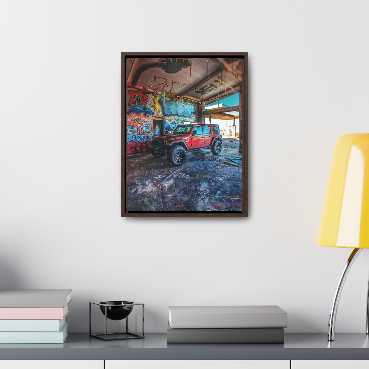Old Gas Station Garage 1 - Gallery Canvas Wraps, Vertical Frame