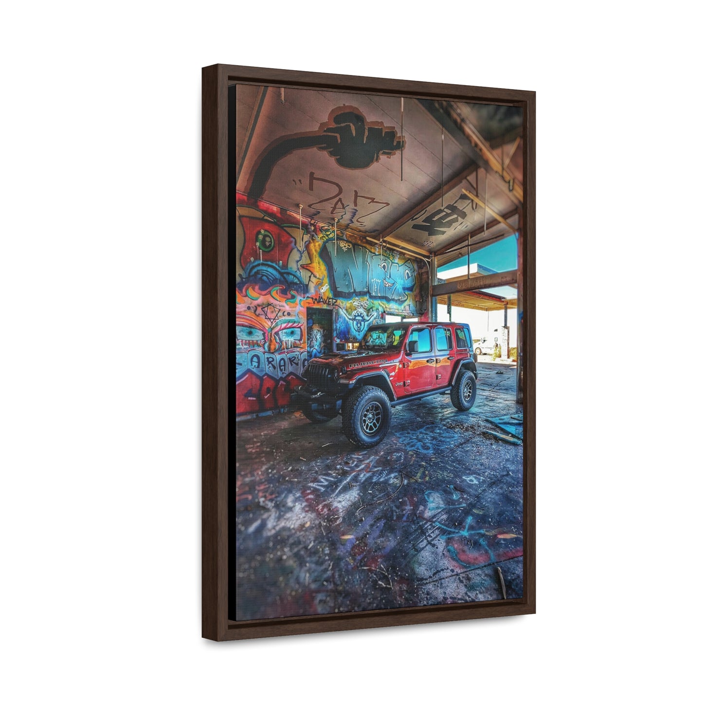 Old Gas Station Garage 1 - Gallery Canvas Wraps, Vertical Frame