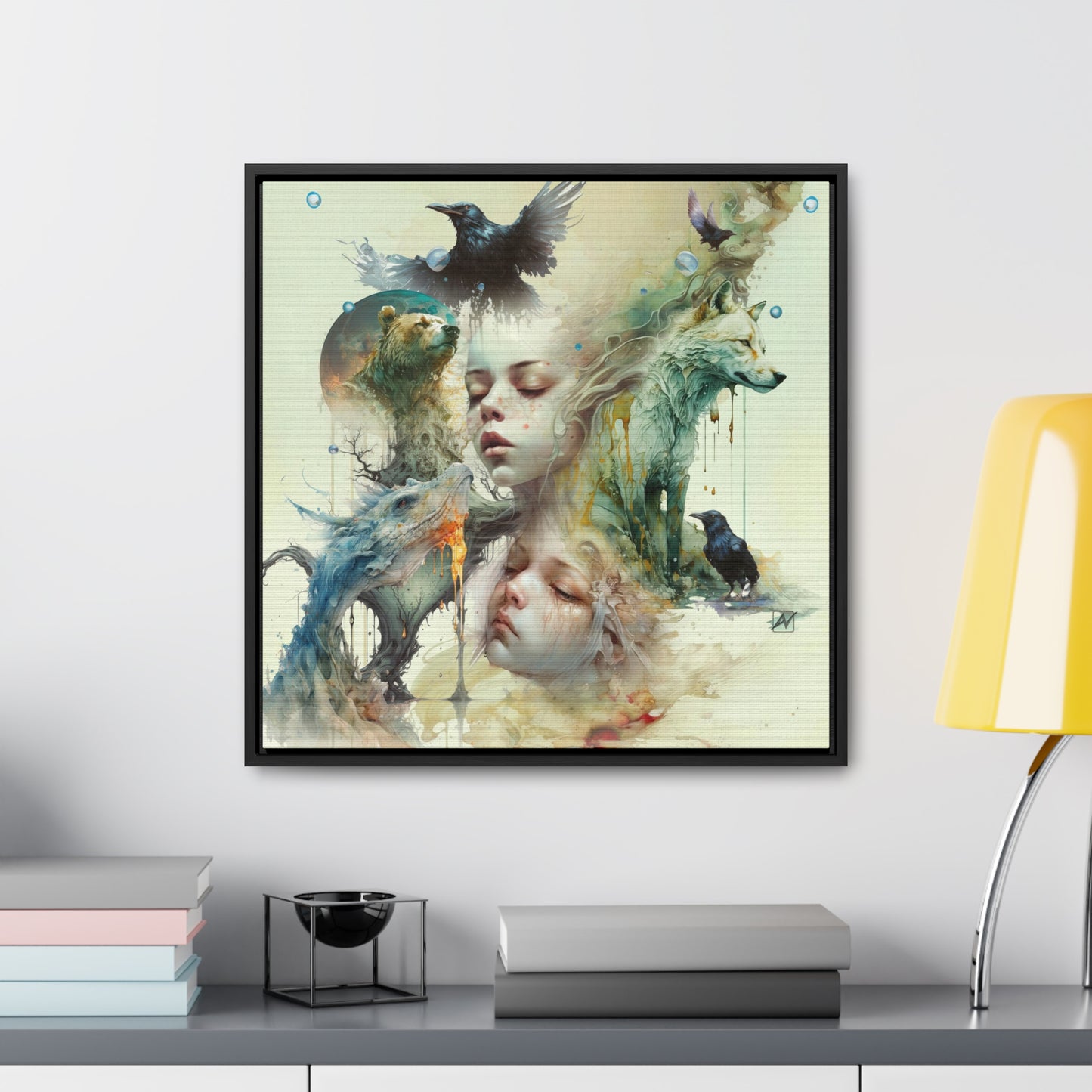 The Twins - Gallery Canvas Wraps, Square Frame