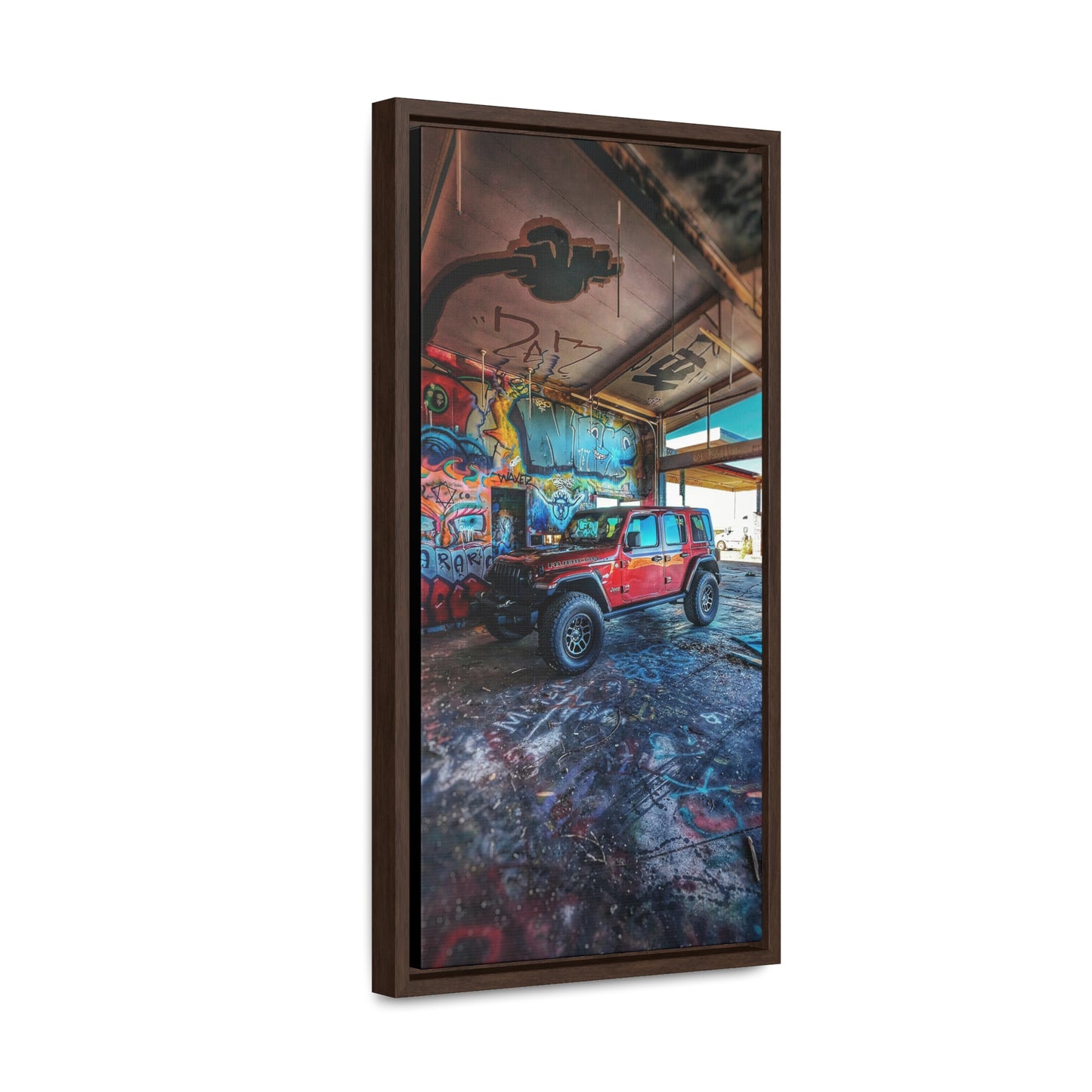 Old Gas Station Garage 1 - Gallery Canvas Wraps, Vertical Frame