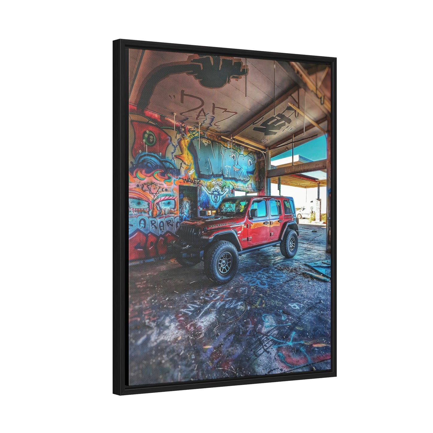 Old Gas Station Garage 1 - Gallery Canvas Wraps, Vertical Frame