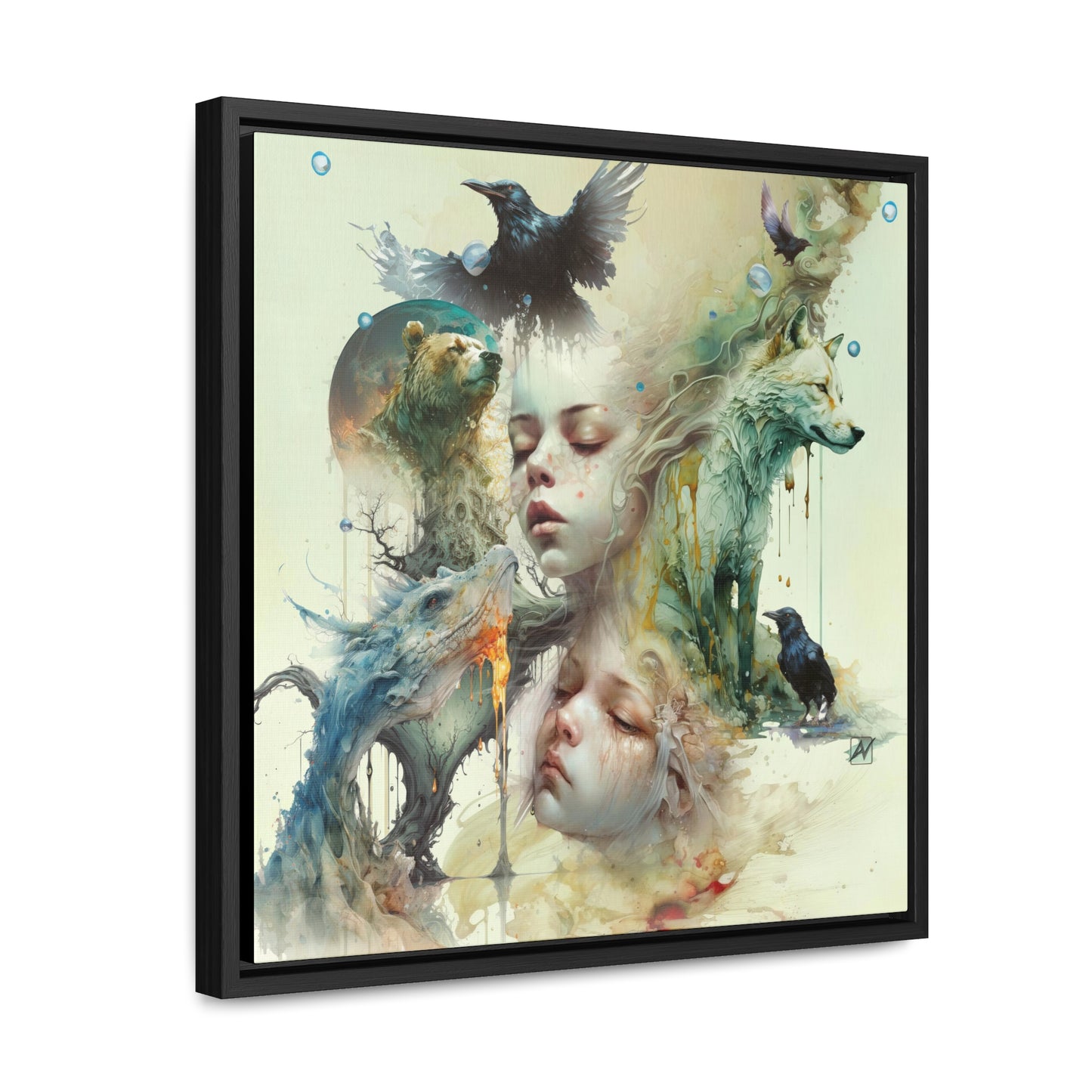 The Twins - Gallery Canvas Wraps, Square Frame