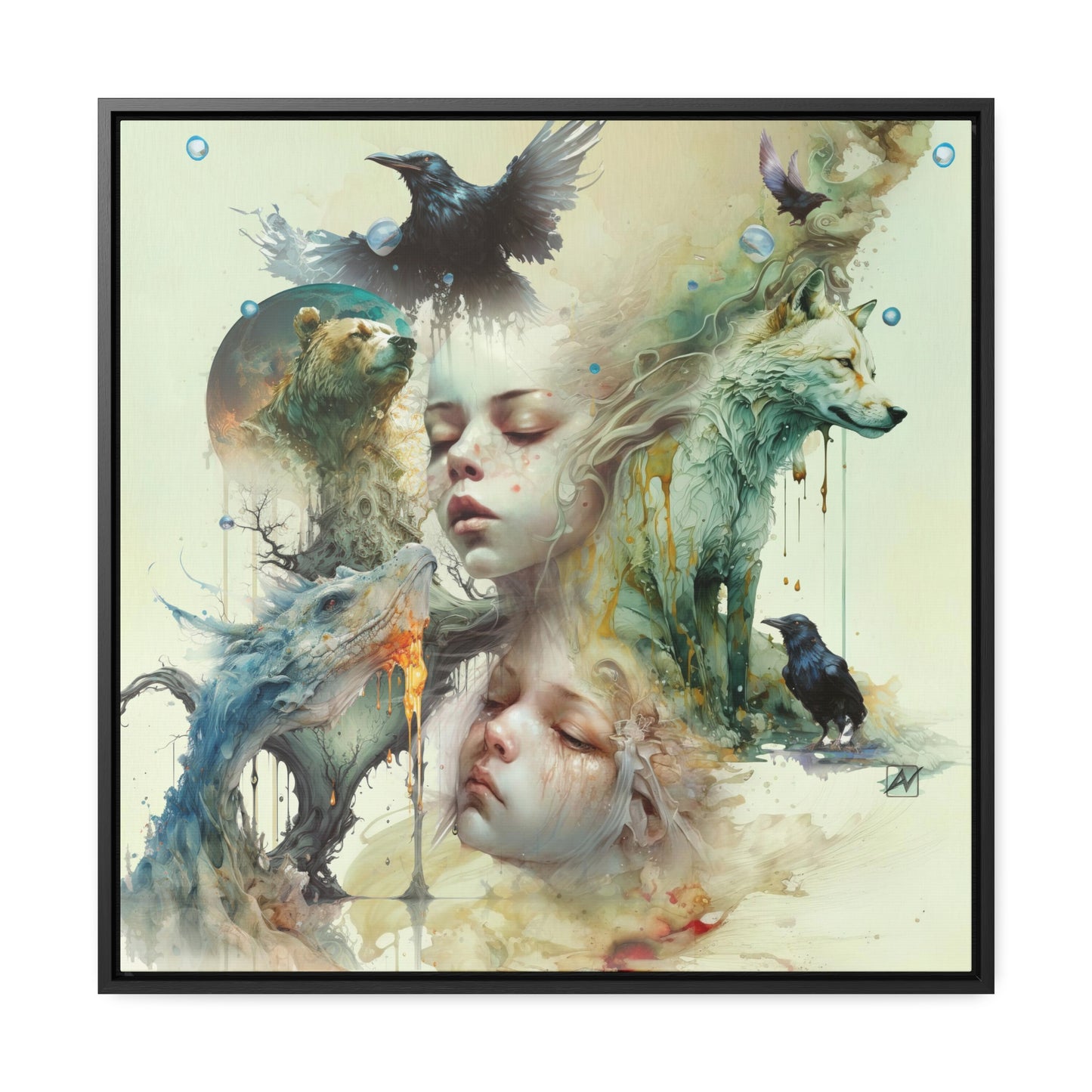The Twins - Gallery Canvas Wraps, Square Frame