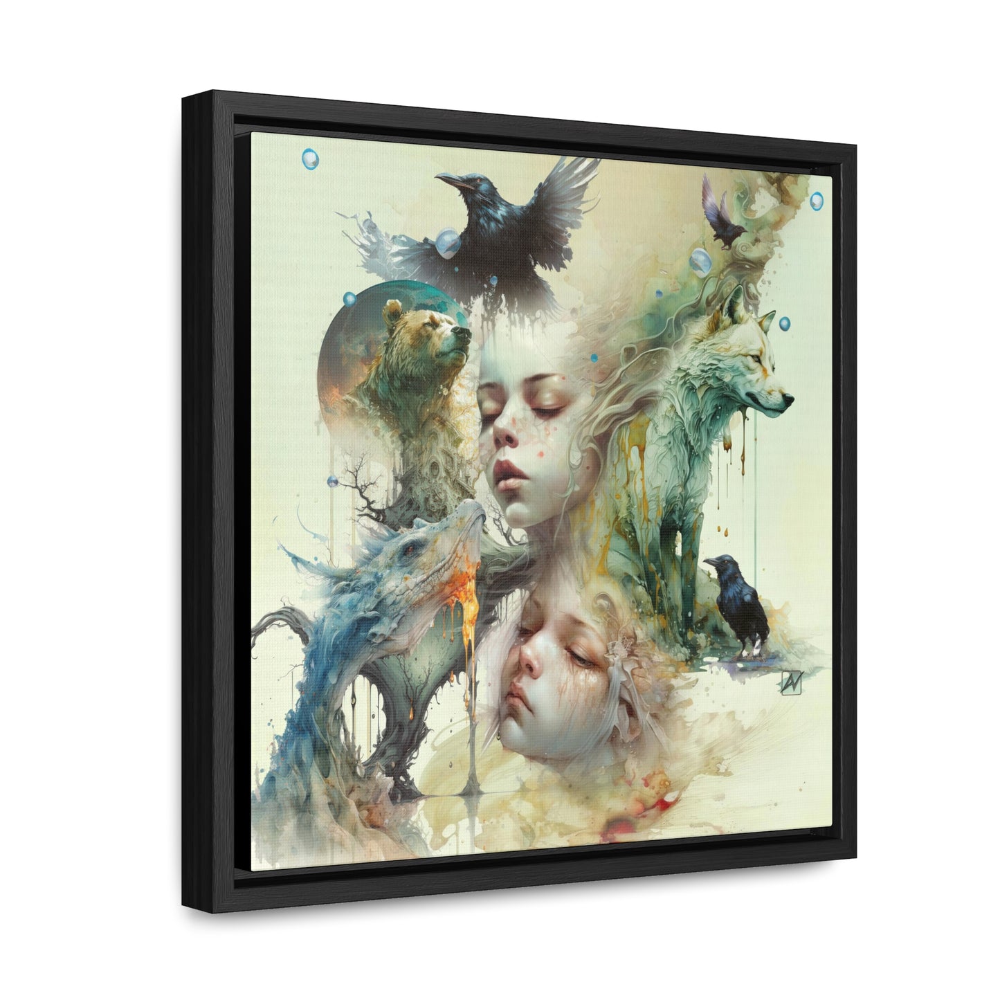 The Twins - Gallery Canvas Wraps, Square Frame