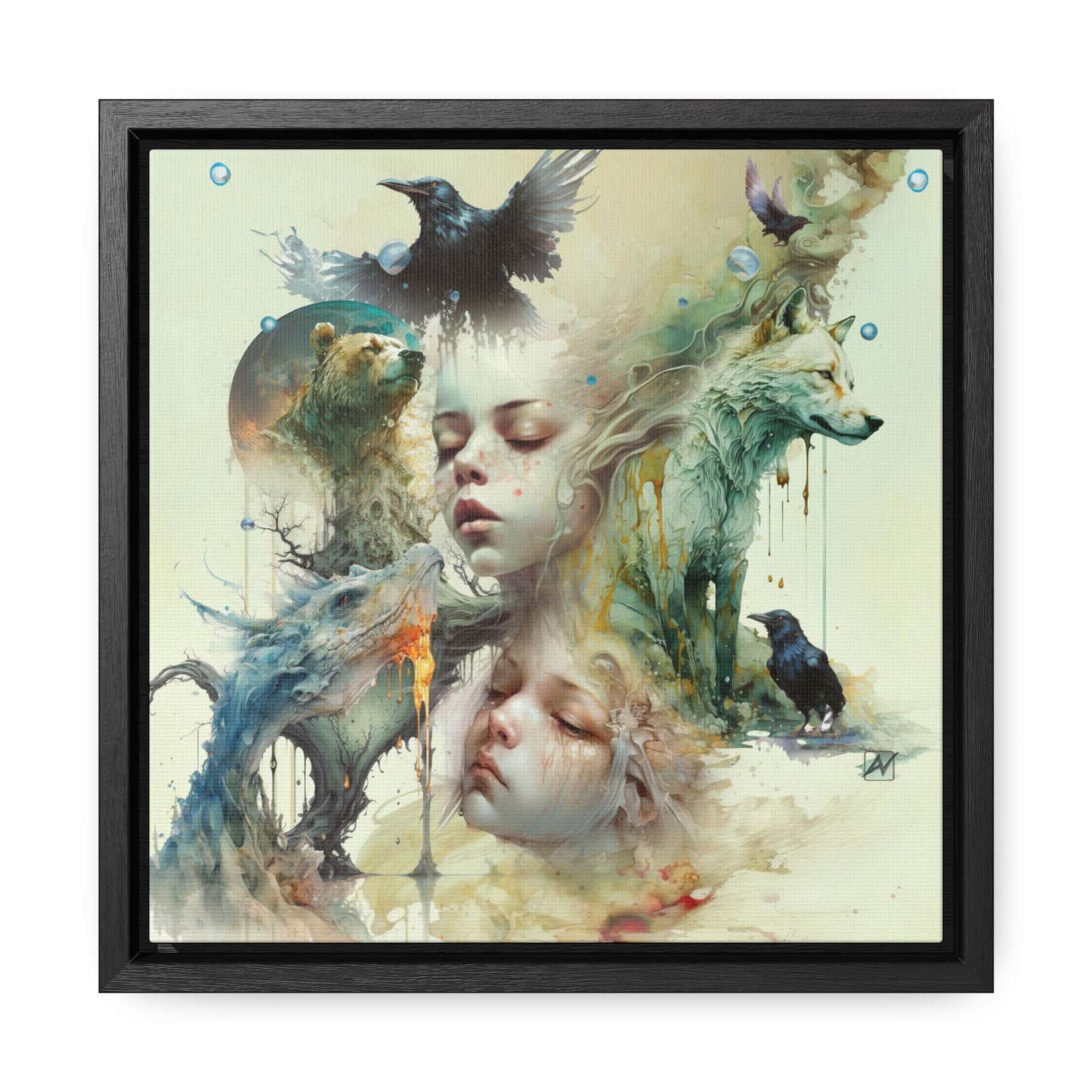 The Twins - Gallery Canvas Wraps, Square Frame