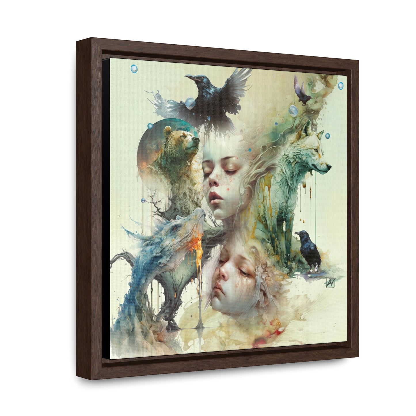 The Twins - Gallery Canvas Wraps, Square Frame