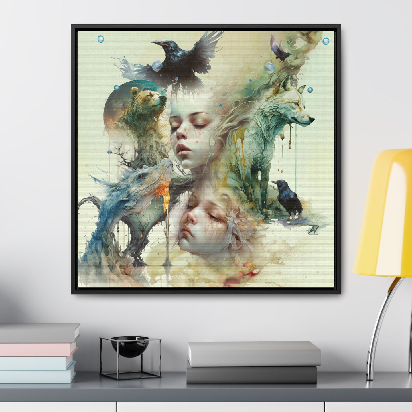 The Twins - Gallery Canvas Wraps, Square Frame