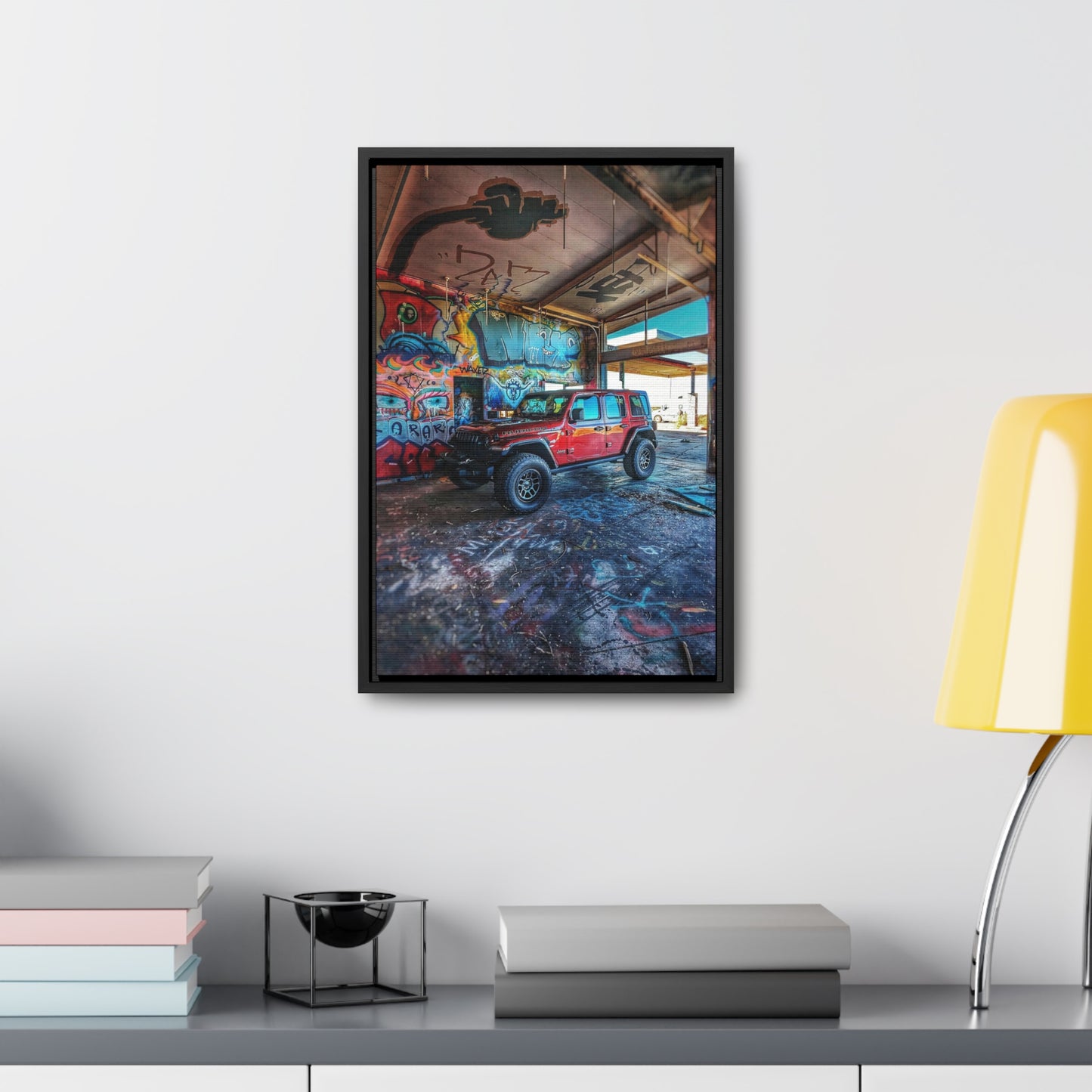 Old Gas Station Garage 1 - Gallery Canvas Wraps, Vertical Frame
