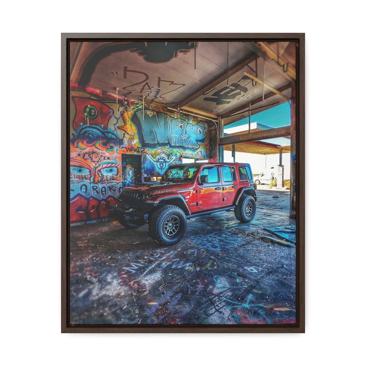 Old Gas Station Garage 1 - Gallery Canvas Wraps, Vertical Frame