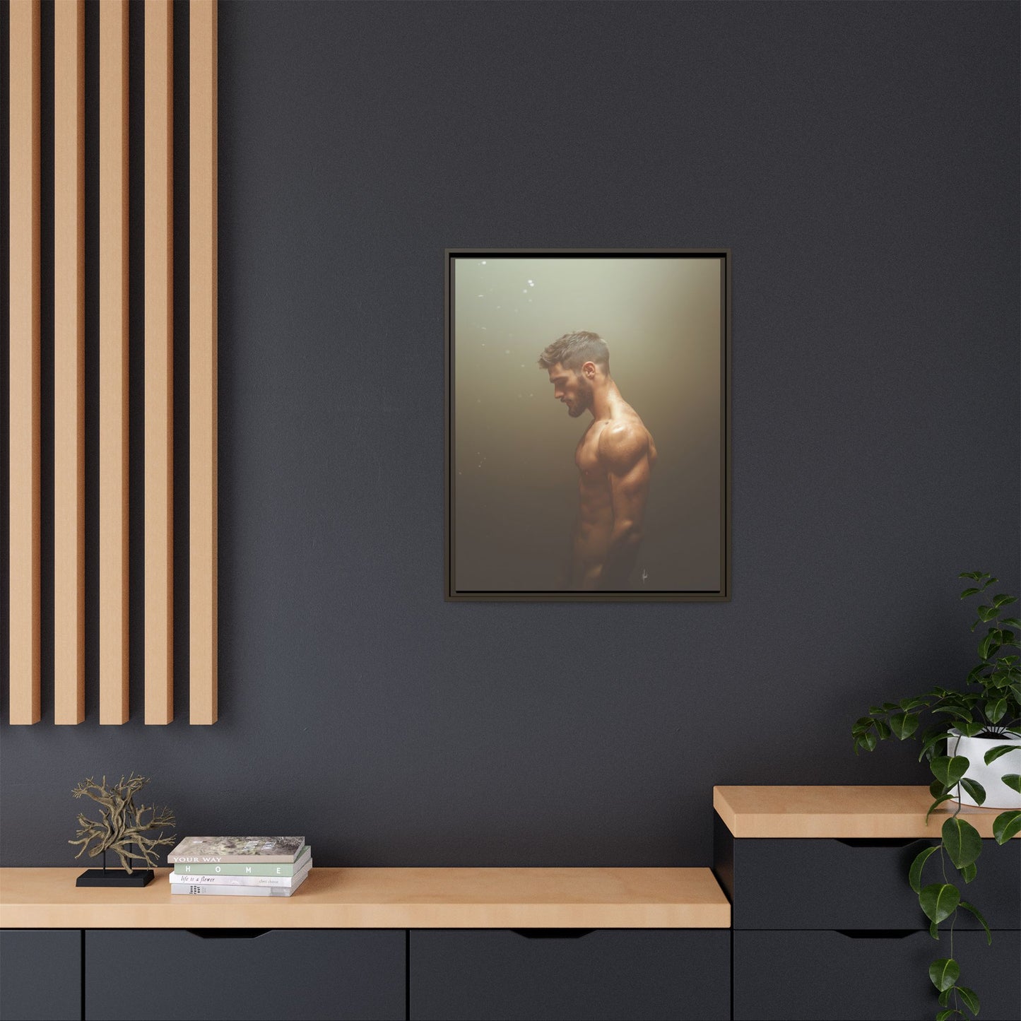 The Steam Room 1 - Framed Matte Canvas Print