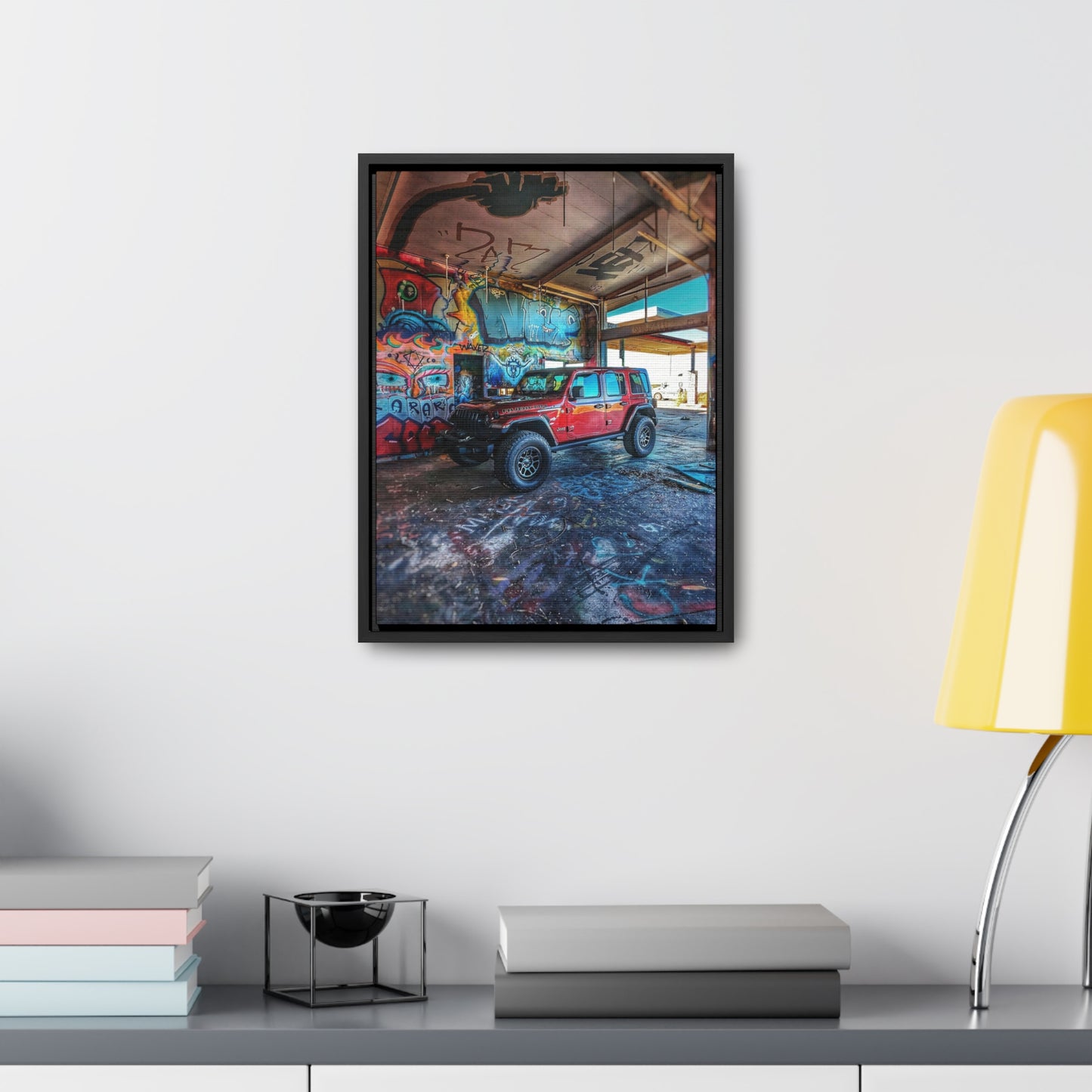 Old Gas Station Garage 1 - Gallery Canvas Wraps, Vertical Frame