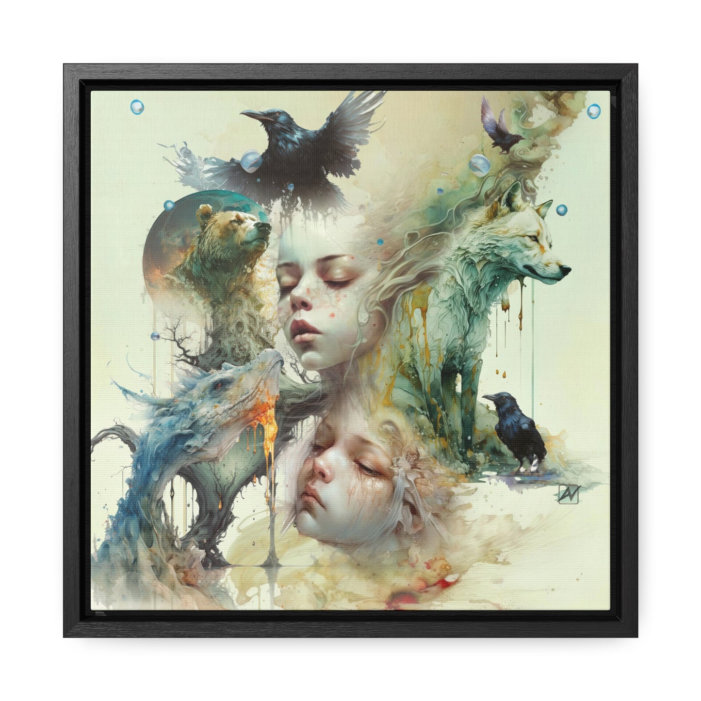 The Twins - Gallery Canvas Wraps, Square Frame