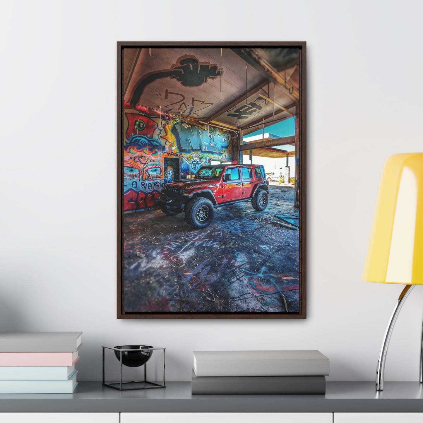 Old Gas Station Garage 1 - Gallery Canvas Wraps, Vertical Frame