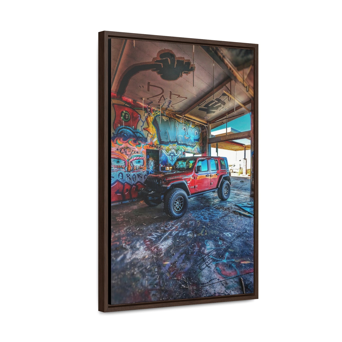 Old Gas Station Garage 1 - Gallery Canvas Wraps, Vertical Frame