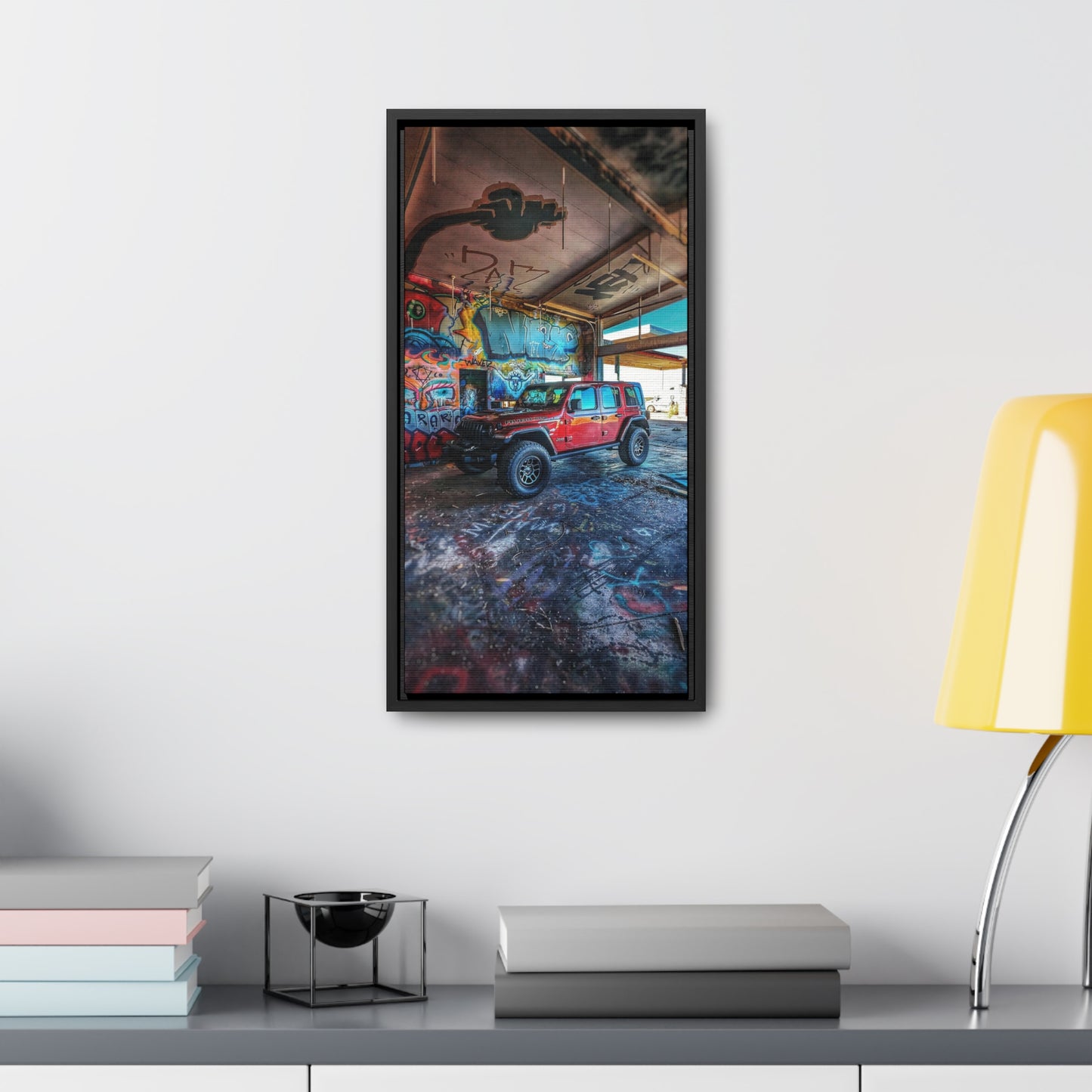 Old Gas Station Garage 1 - Gallery Canvas Wraps, Vertical Frame