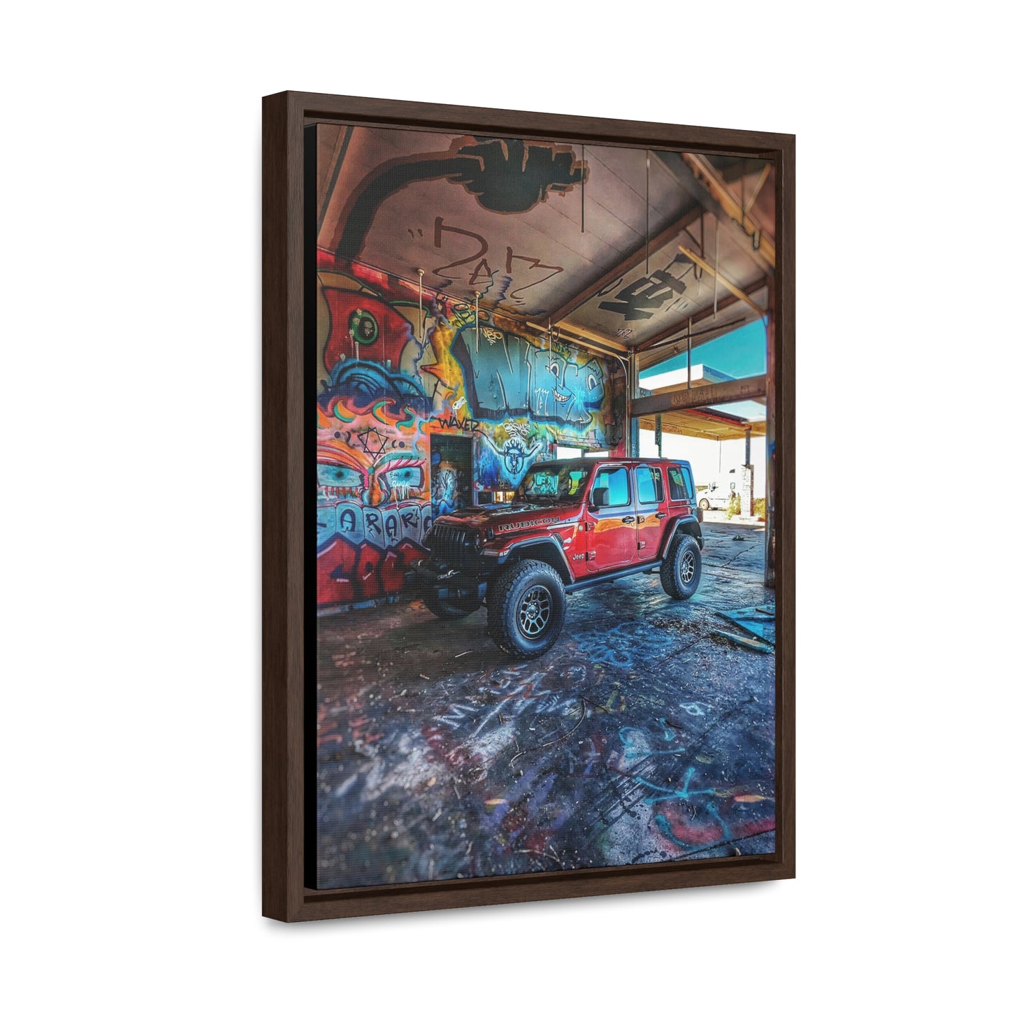 Old Gas Station Garage 1 - Gallery Canvas Wraps, Vertical Frame