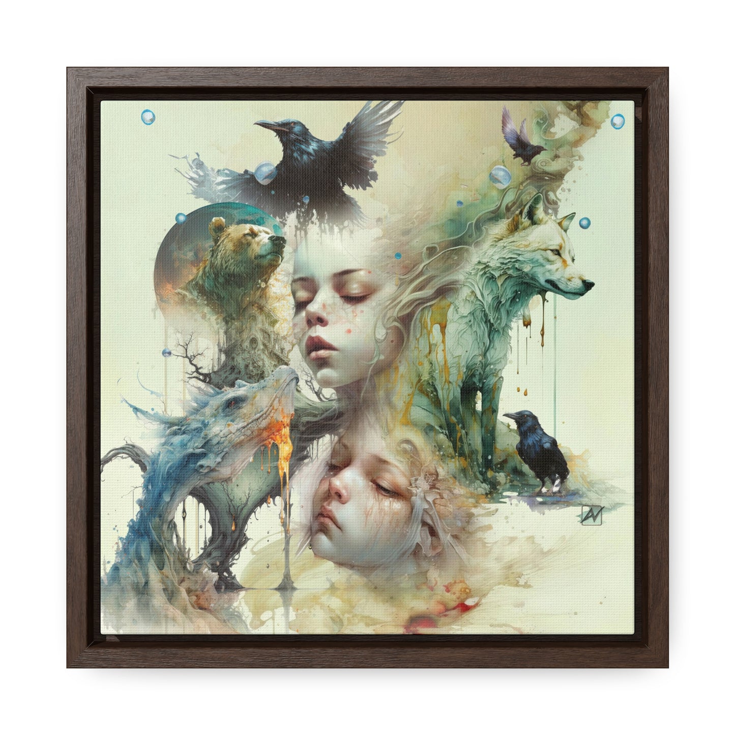 The Twins - Gallery Canvas Wraps, Square Frame