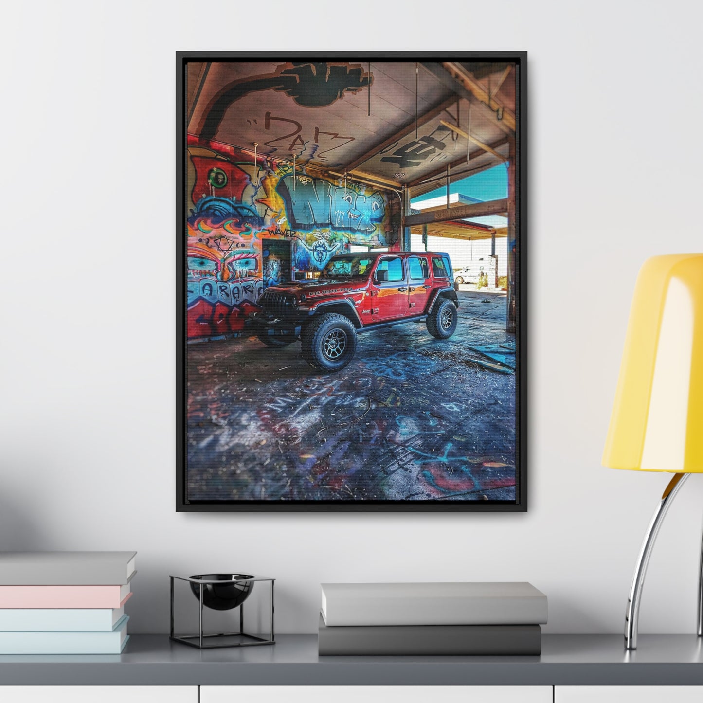 Old Gas Station Garage 1 - Gallery Canvas Wraps, Vertical Frame