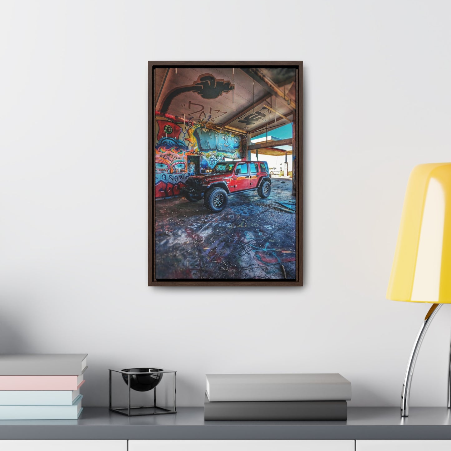 Old Gas Station Garage 1 - Gallery Canvas Wraps, Vertical Frame