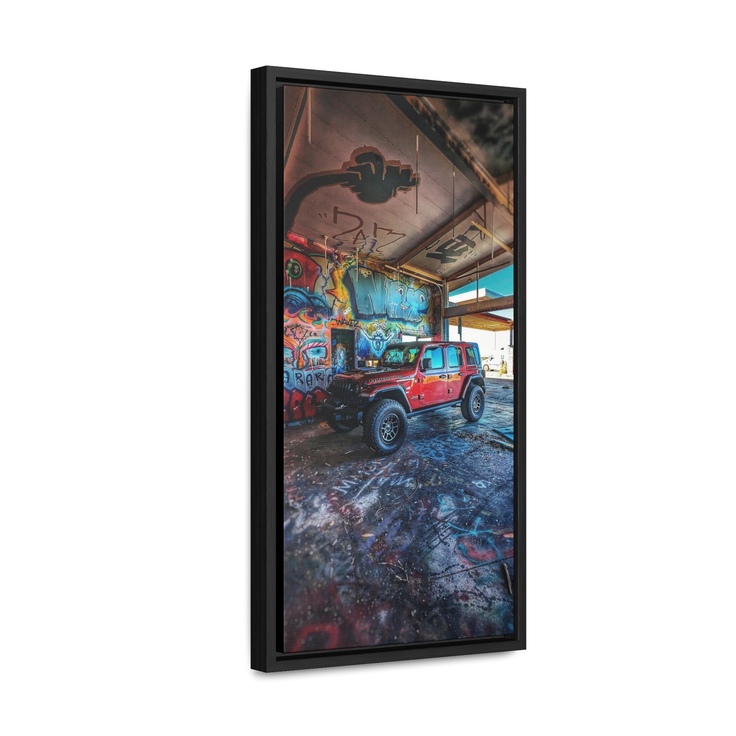 Old Gas Station Garage 1 - Gallery Canvas Wraps, Vertical Frame