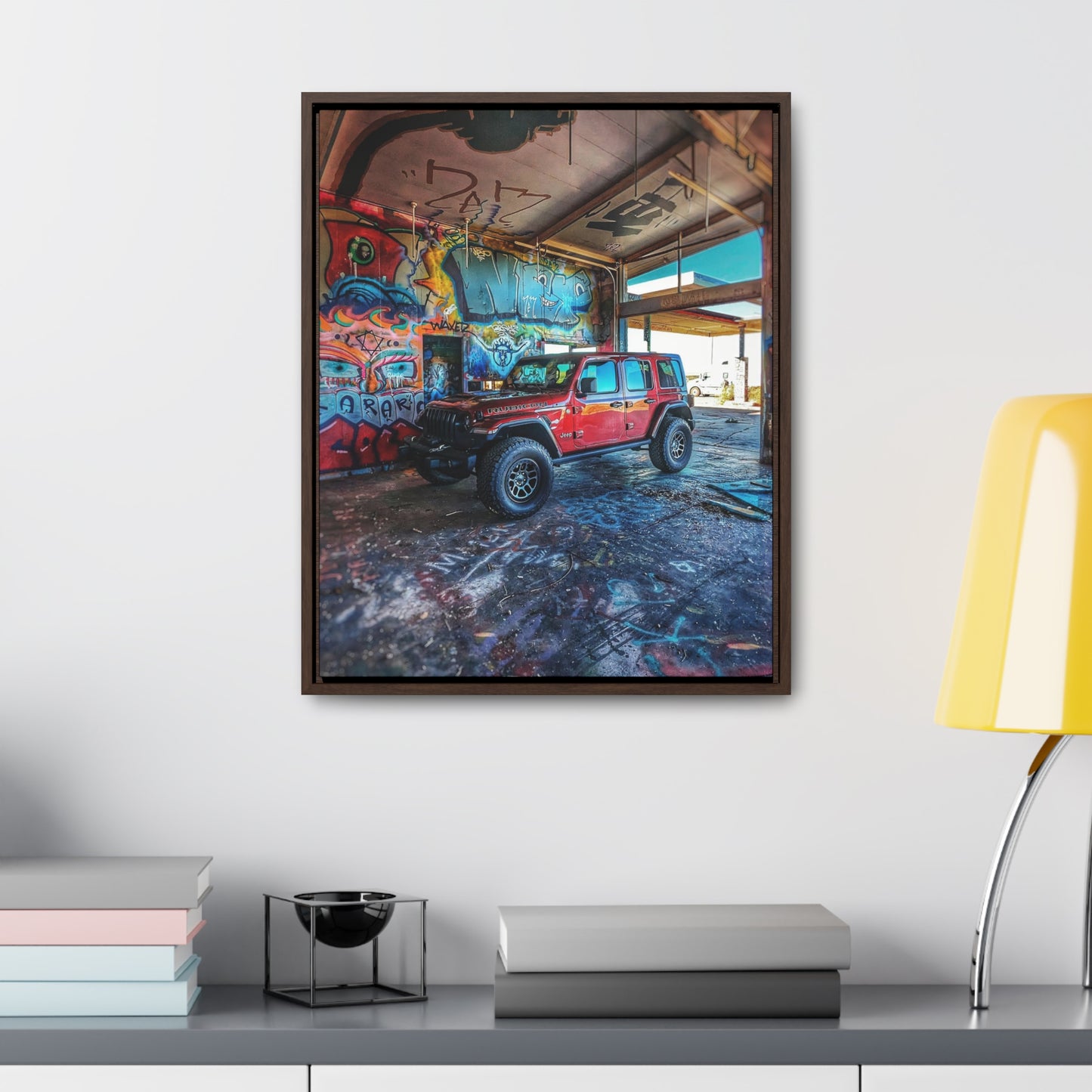Old Gas Station Garage 1 - Gallery Canvas Wraps, Vertical Frame