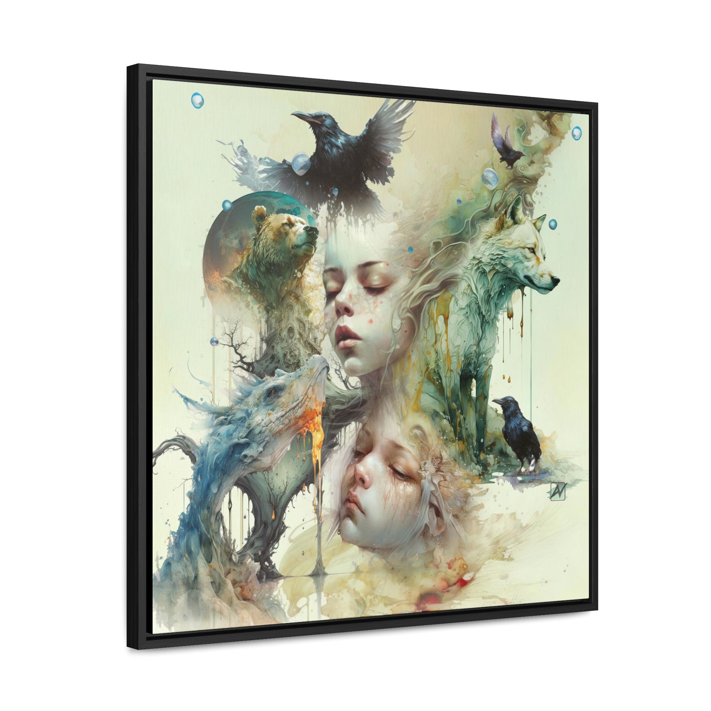 The Twins - Gallery Canvas Wraps, Square Frame