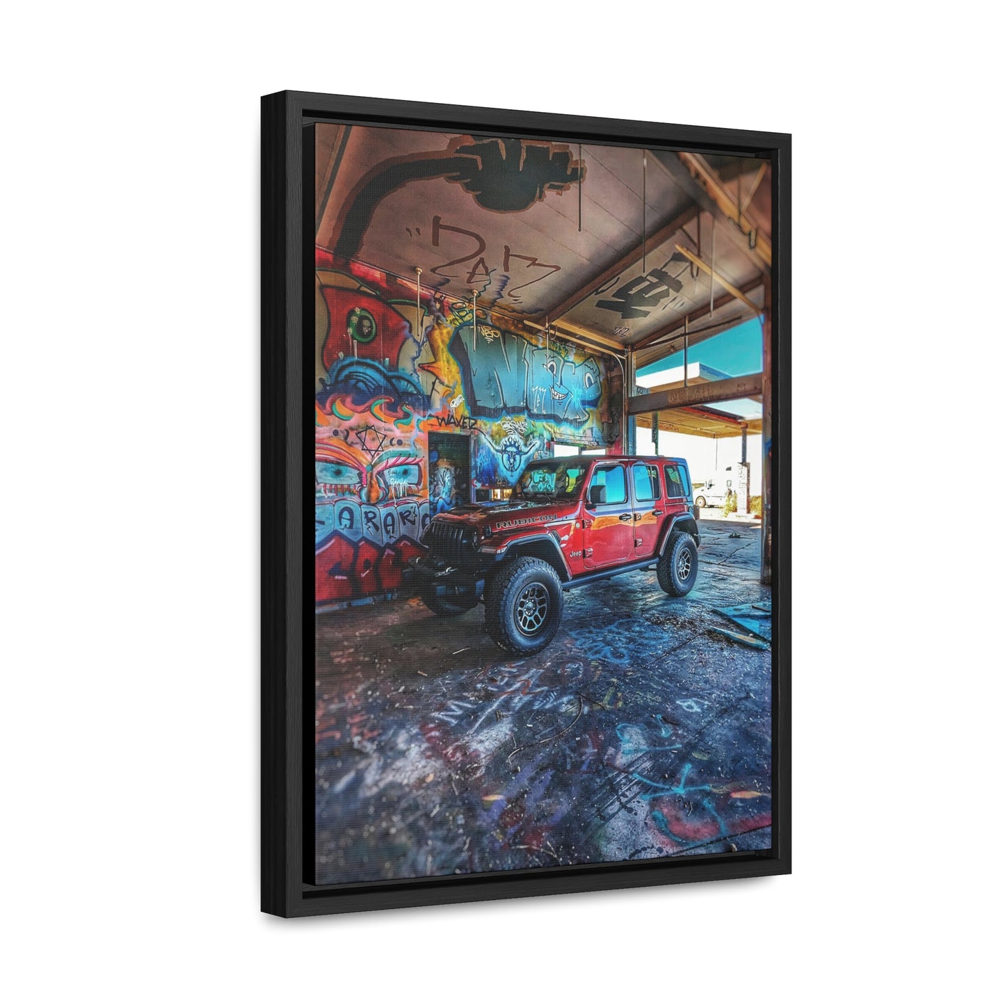 Old Gas Station Garage 1 - Gallery Canvas Wraps, Vertical Frame