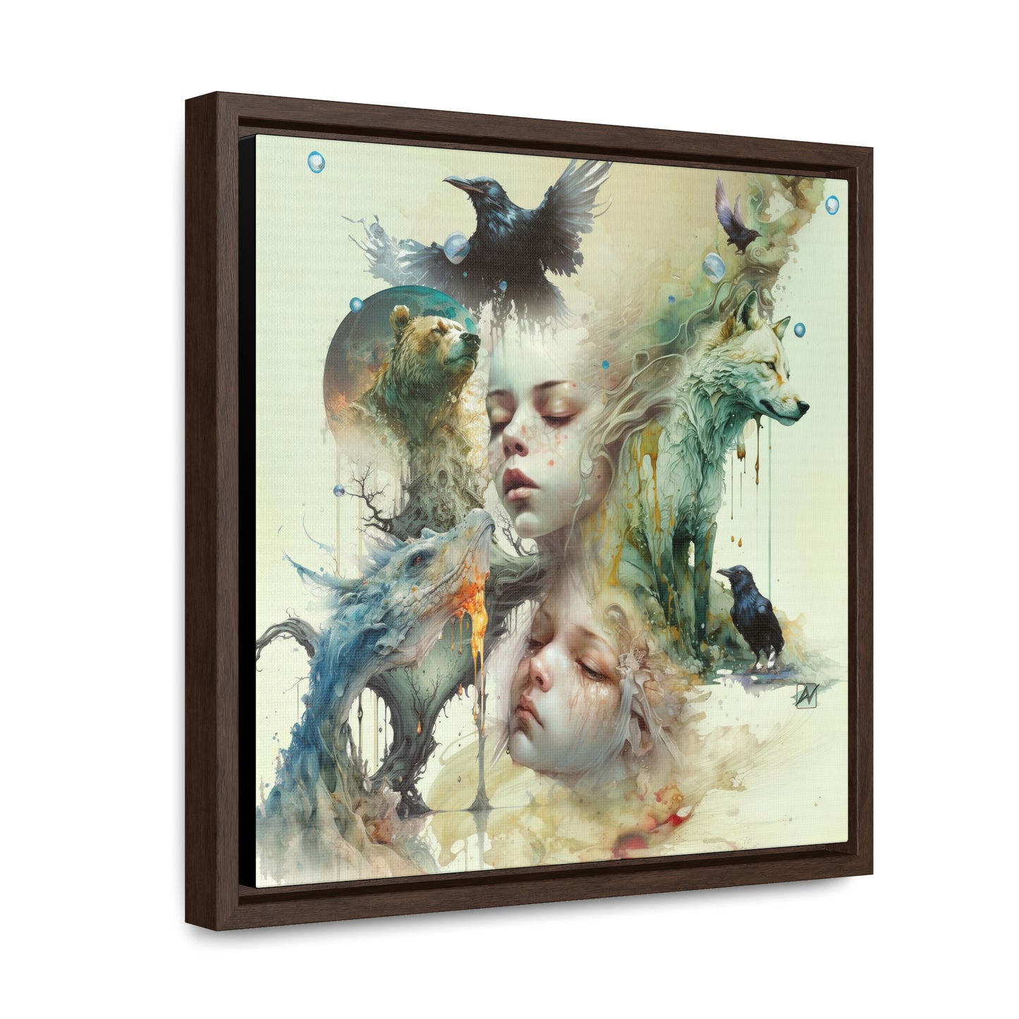 The Twins - Gallery Canvas Wraps, Square Frame