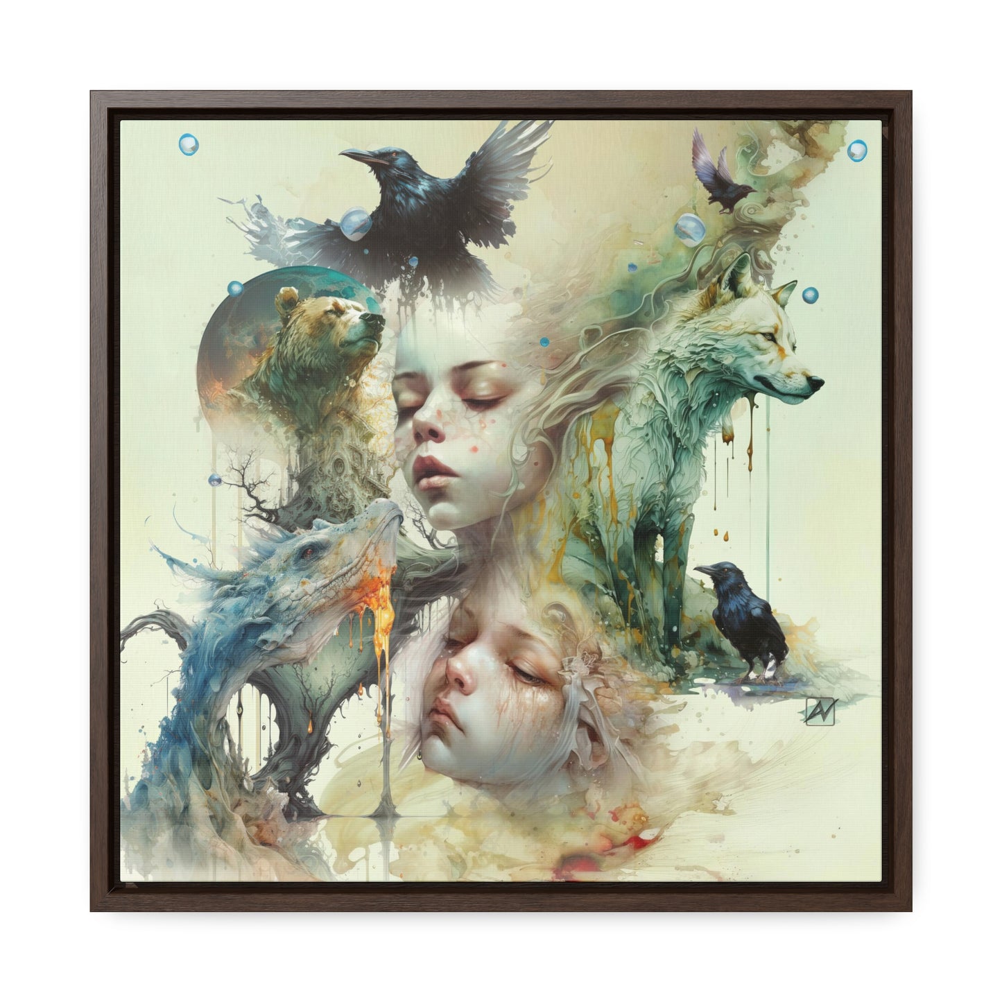 The Twins - Gallery Canvas Wraps, Square Frame