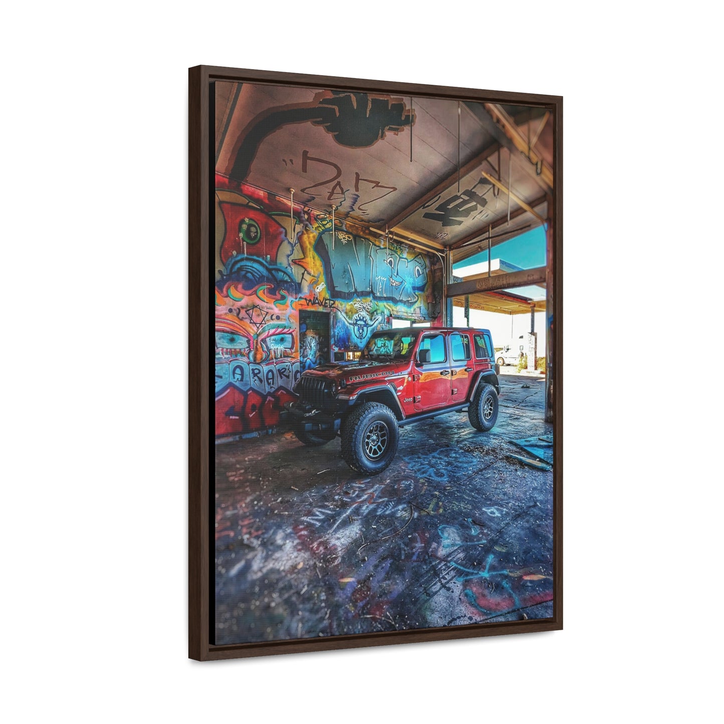 Old Gas Station Garage 1 - Gallery Canvas Wraps, Vertical Frame