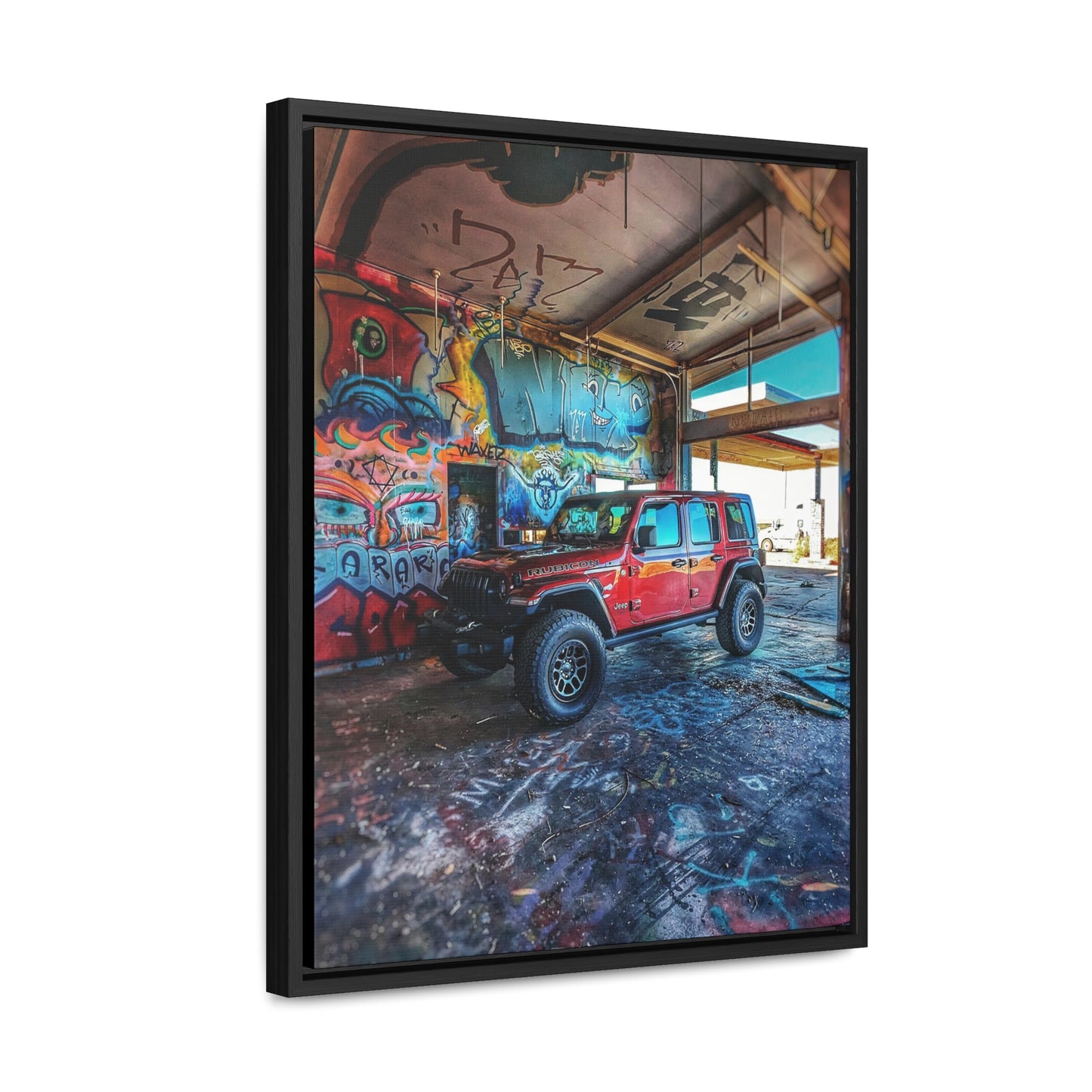 Old Gas Station Garage 1 - Gallery Canvas Wraps, Vertical Frame