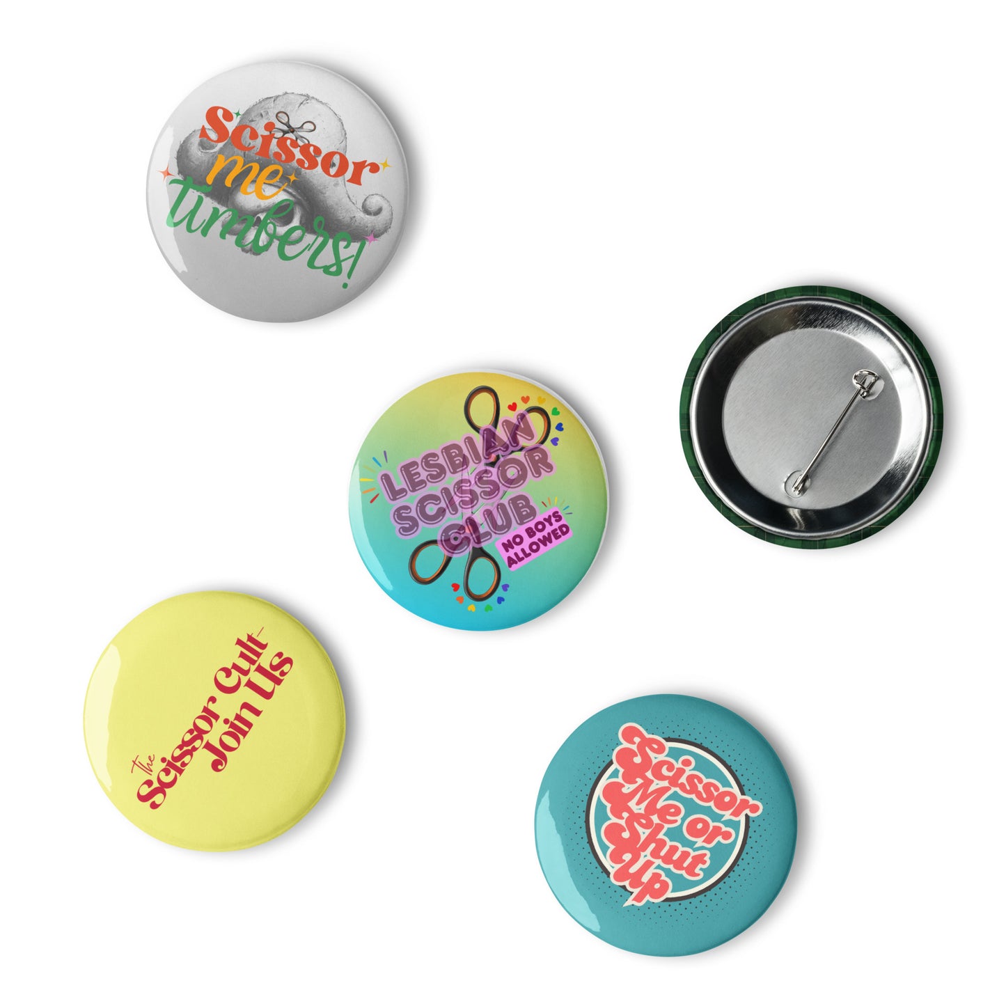 Set of lesbian button pins
