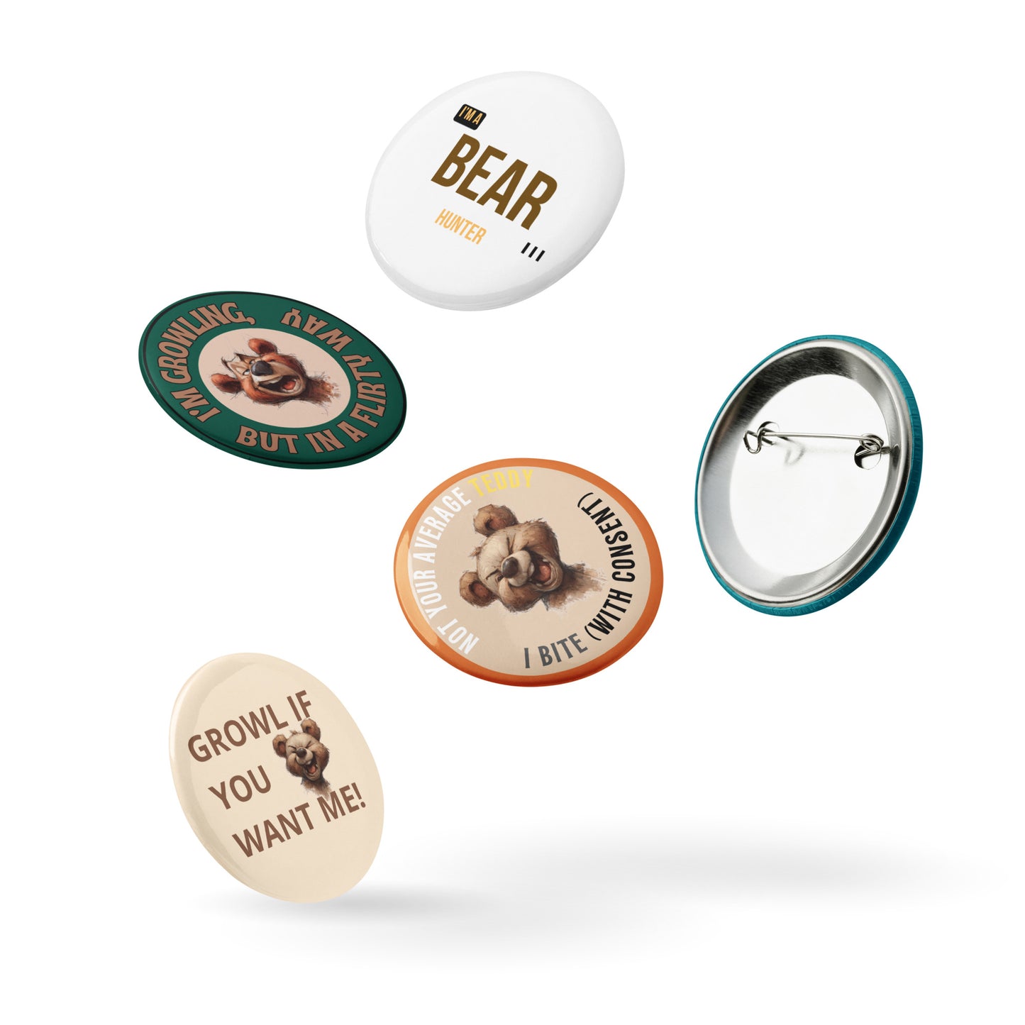Set of Gay Bear pin buttons