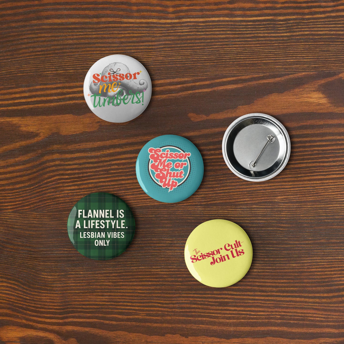 Set of lesbian button pins