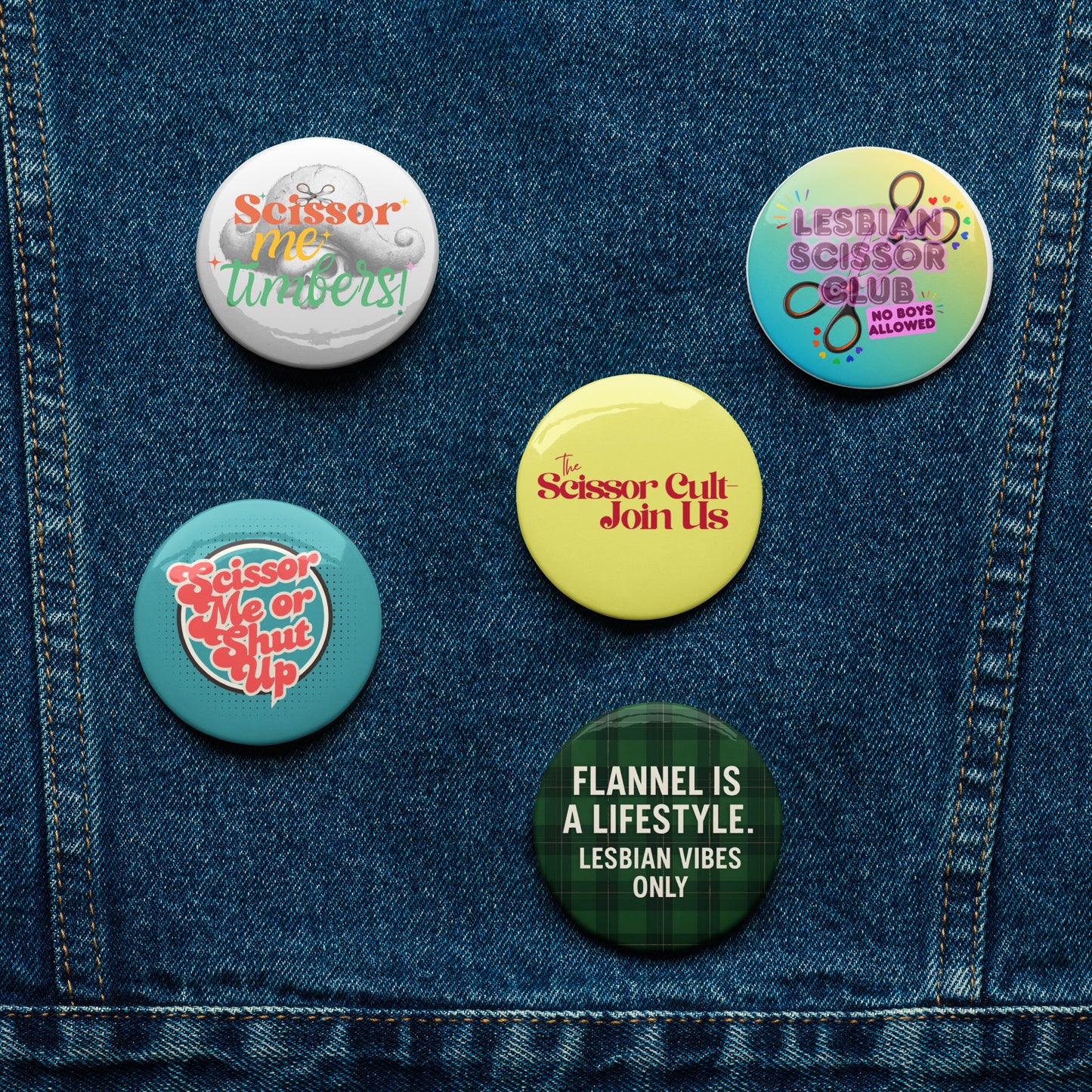 Set of lesbian button pins