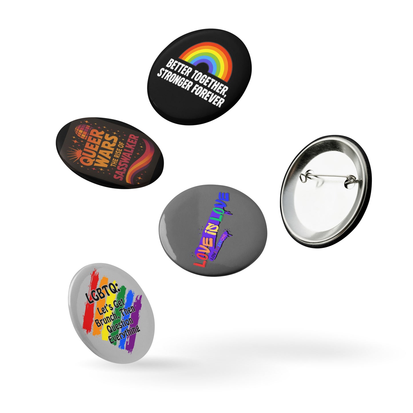 Set of gay pride button pins