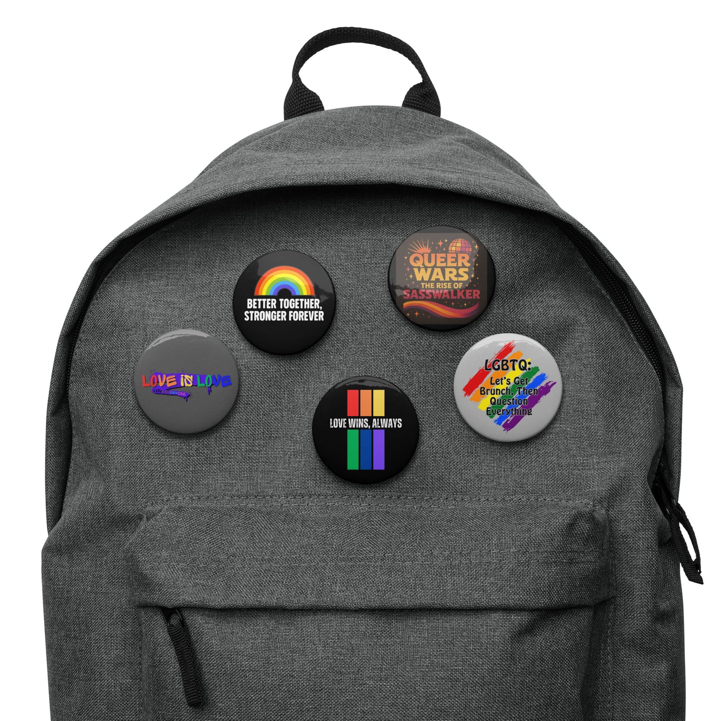 Set of gay pride button pins