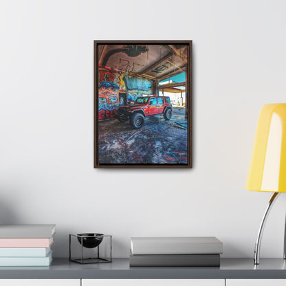 Old Gas Station Garage 1  -  Gallery Canvas Wraps, Vertical Frame