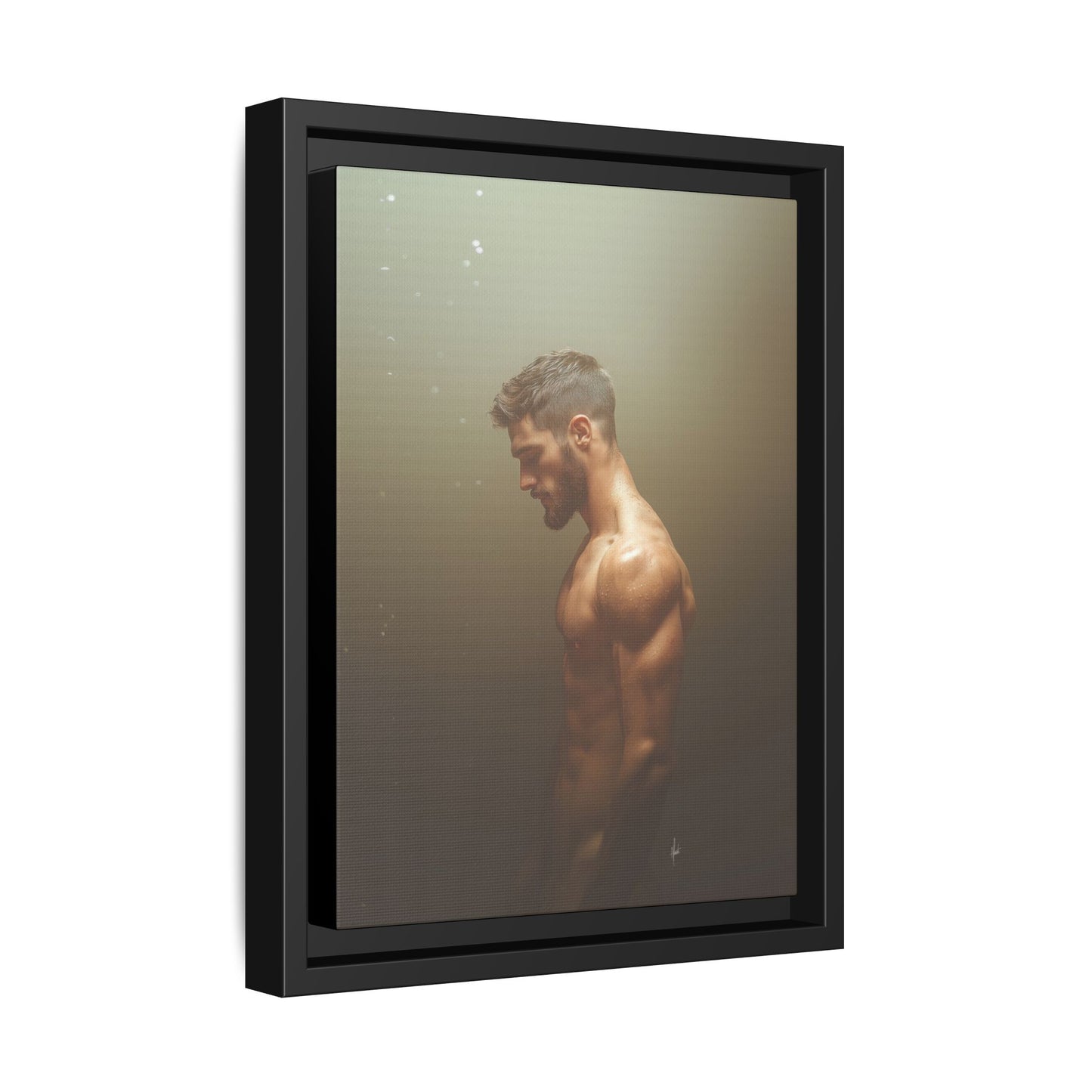 The Steam Room 1 - Framed Matte Canvas Print