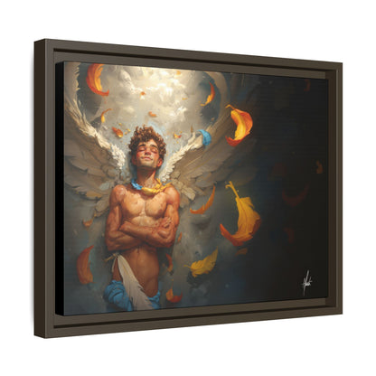The Warm Light - Male Angel Half-Nude Matte Canvas Framed | Wall Art