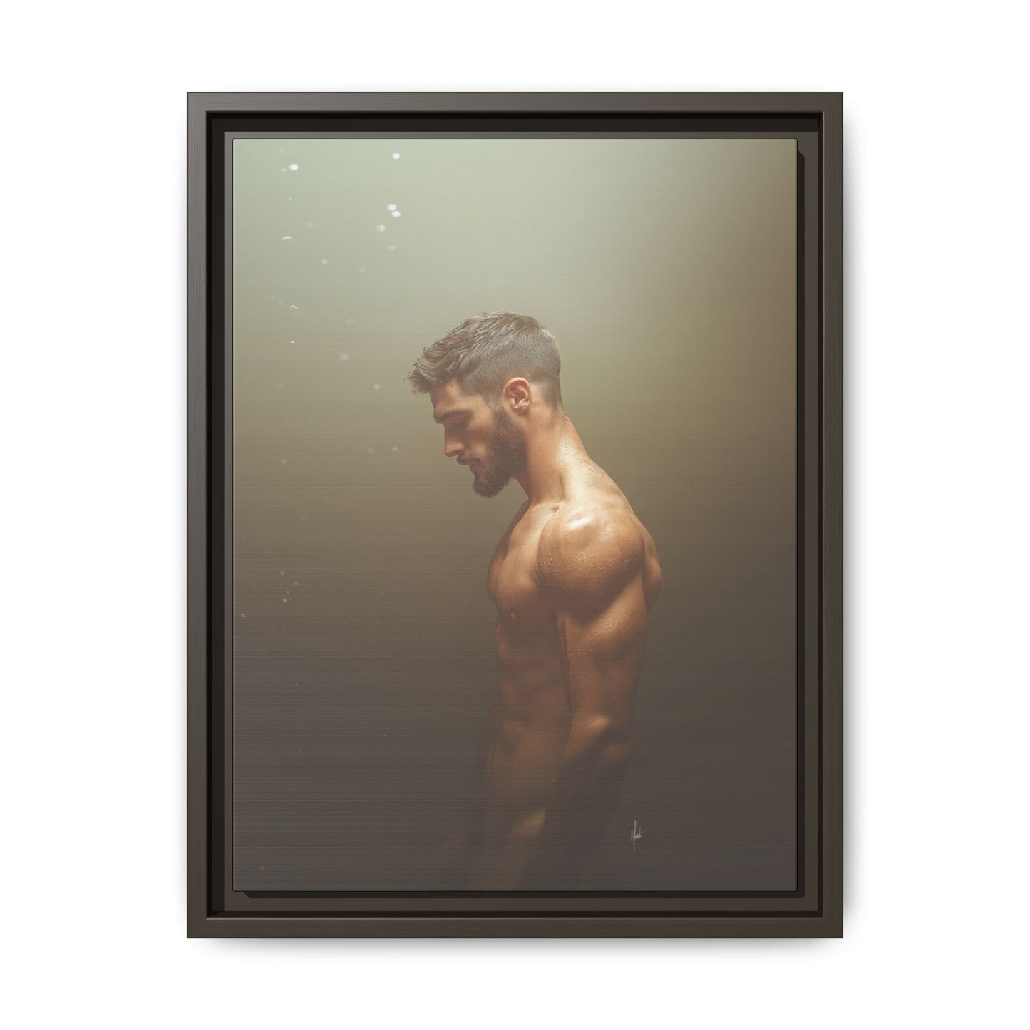 The Steam Room 1 - Framed Matte Canvas Print