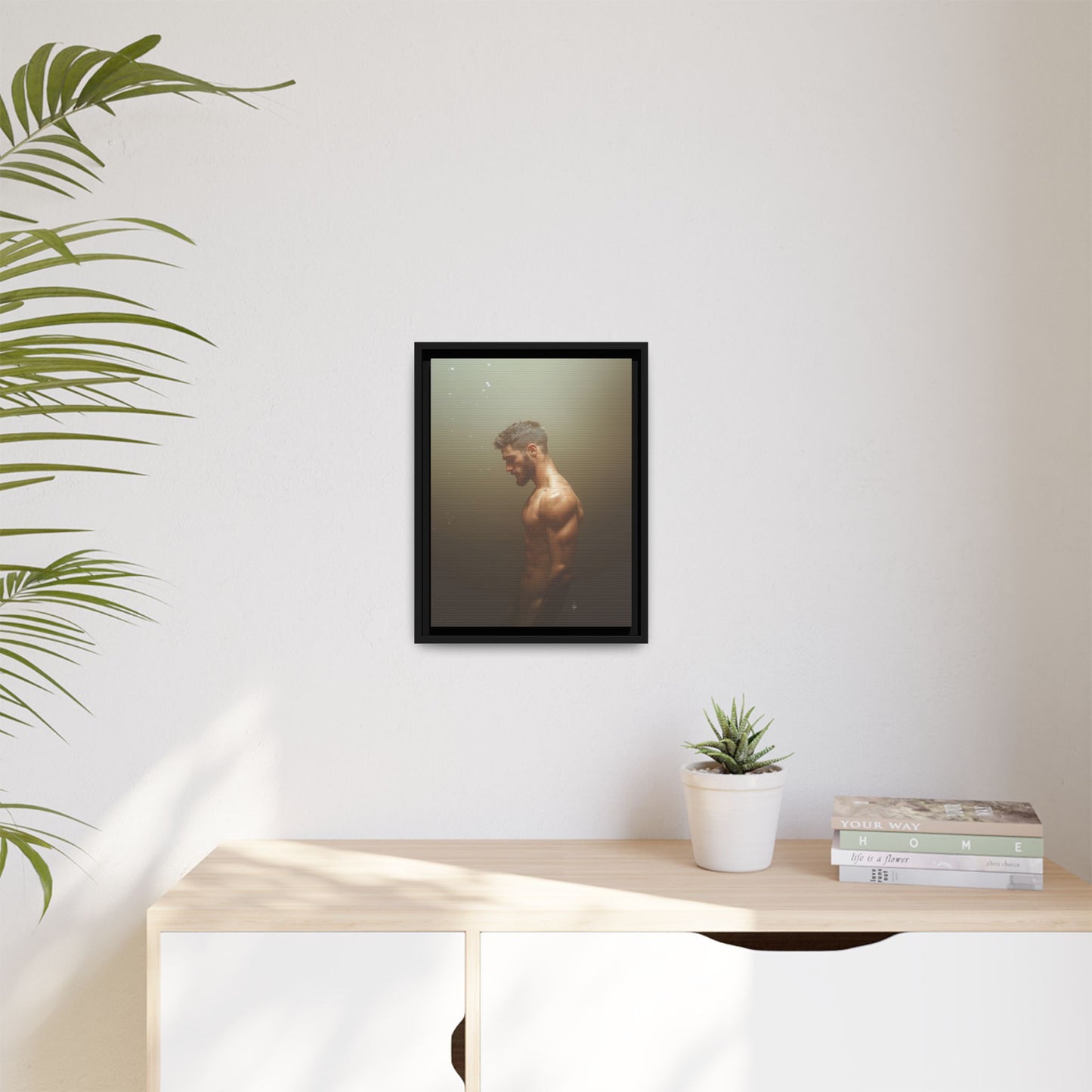 The Steam Room 1 - Framed Matte Canvas Print