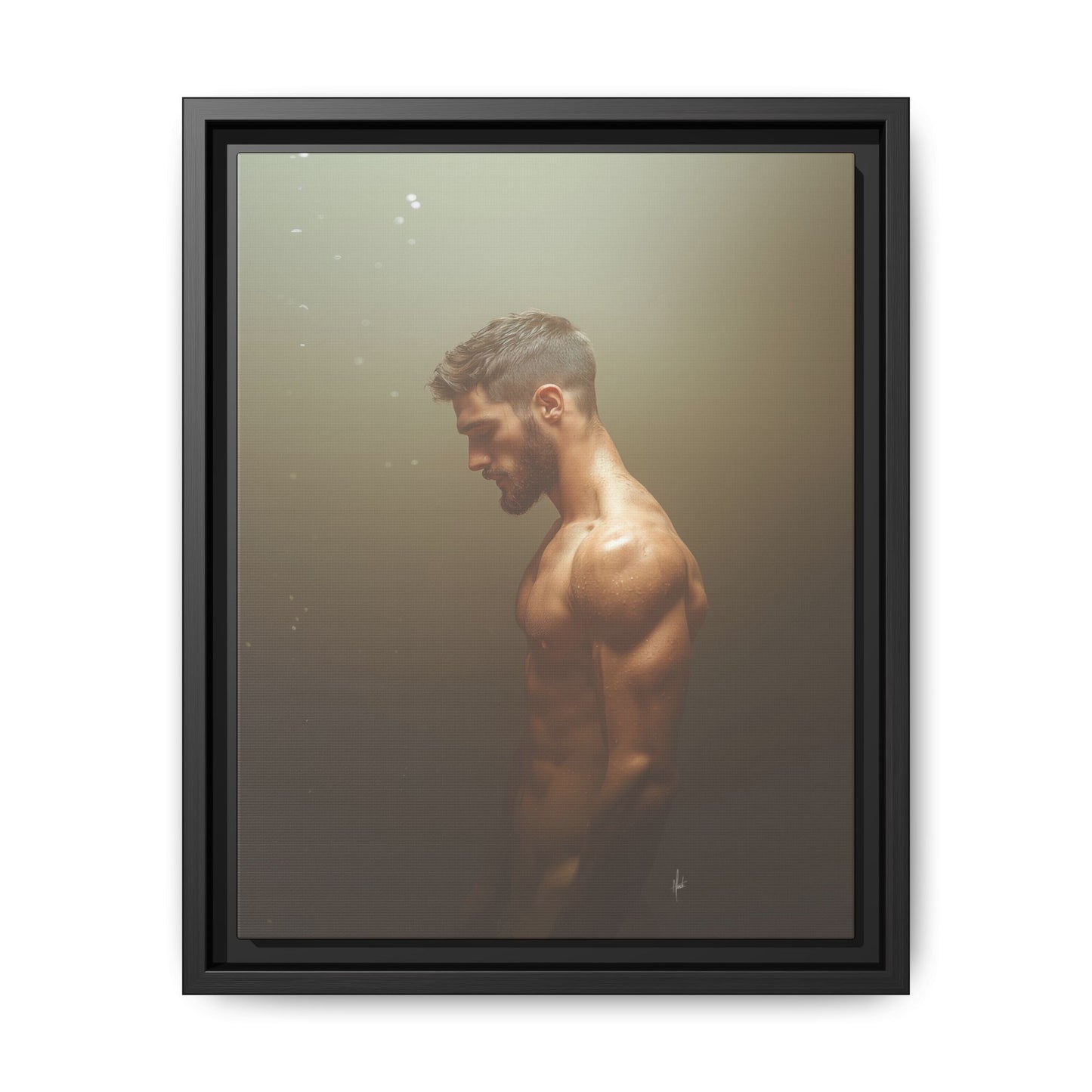 The Steam Room 1 - Framed Matte Canvas Print