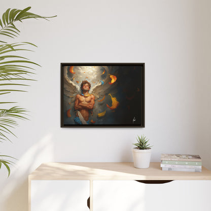 The Warm Light - Male Angel Half-Nude Matte Canvas Framed | Wall Art