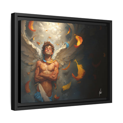 The Warm Light - Male Angel Half-Nude Matte Canvas Framed | Wall Art