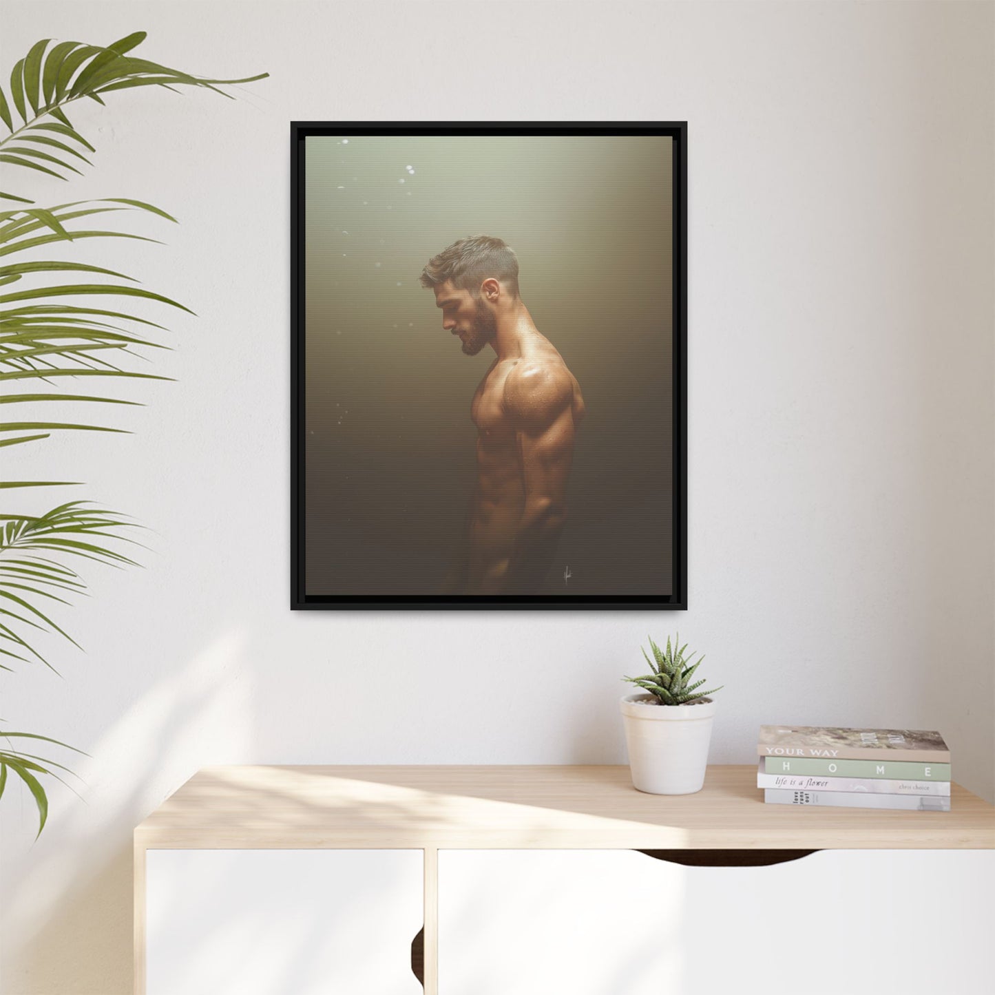 The Steam Room 1 - Framed Matte Canvas Print