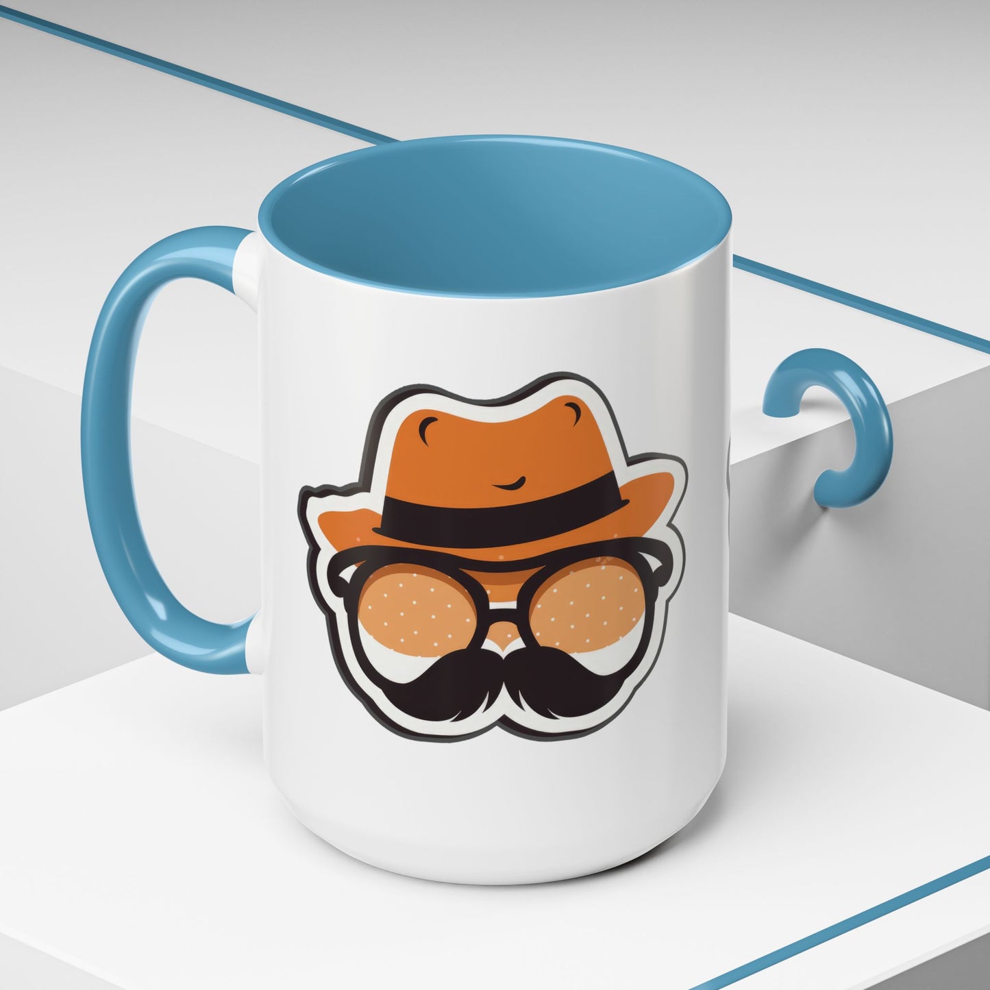 Retro Mustache Man Coffee Mug – Accent 11/15oz