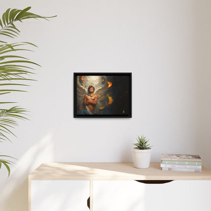 The Warm Light - Male Angel Half-Nude Matte Canvas Framed | Wall Art