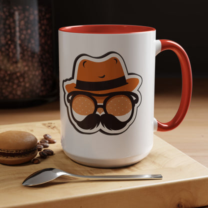 Retro Mustache Man Coffee Mug – Accent 11/15oz
