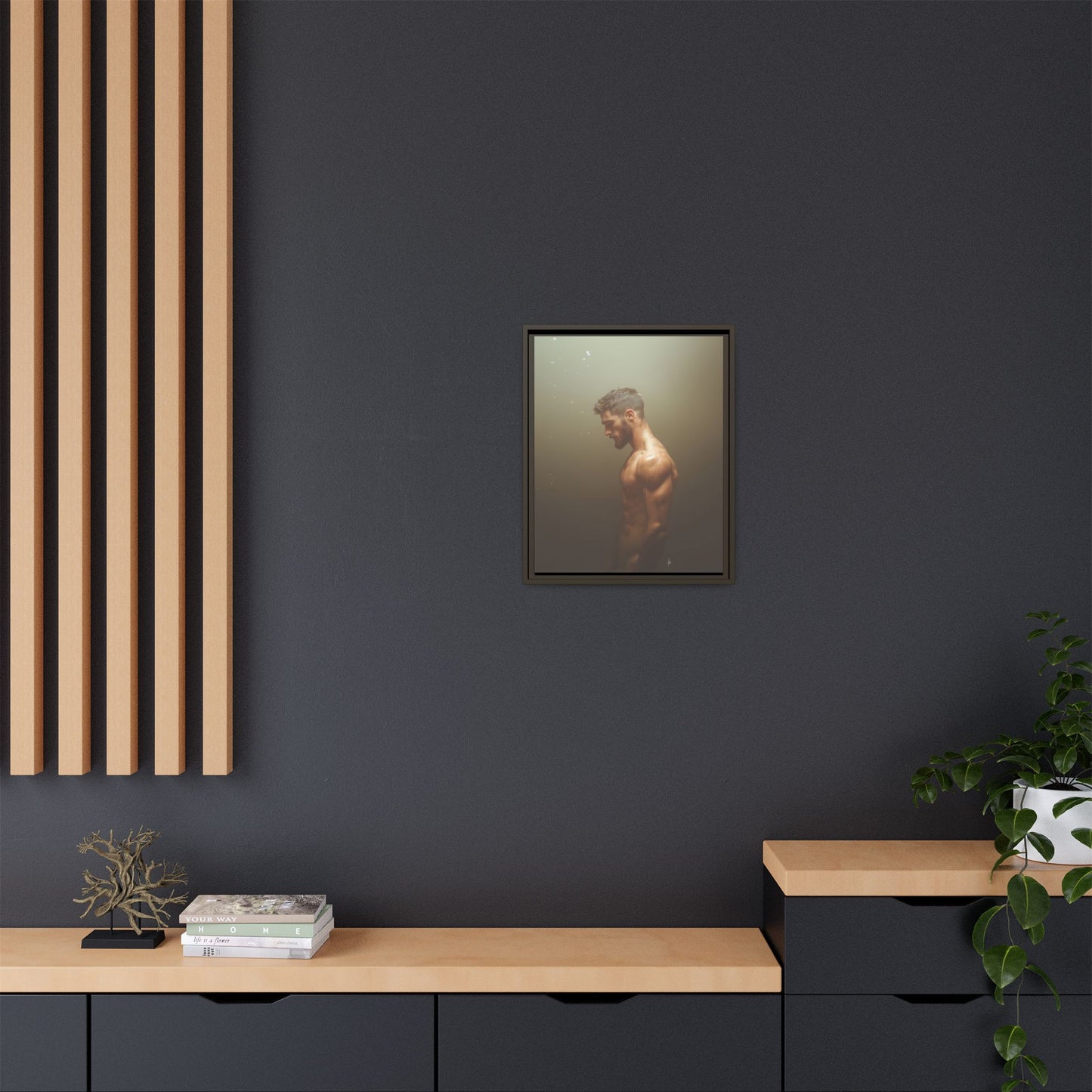 The Steam Room 1 - Framed Matte Canvas Print